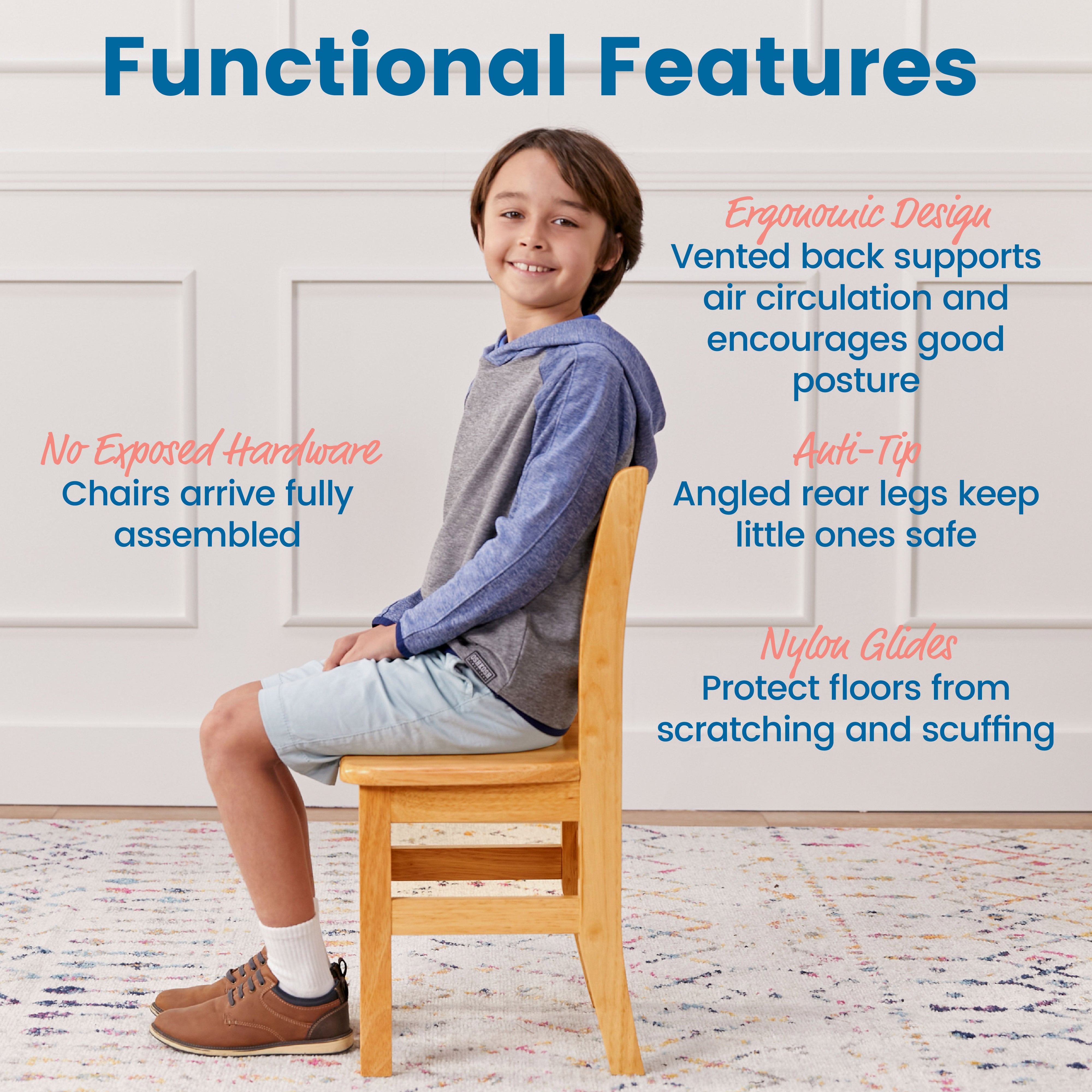 Three Rung Ladderback Chair, 2-Pack