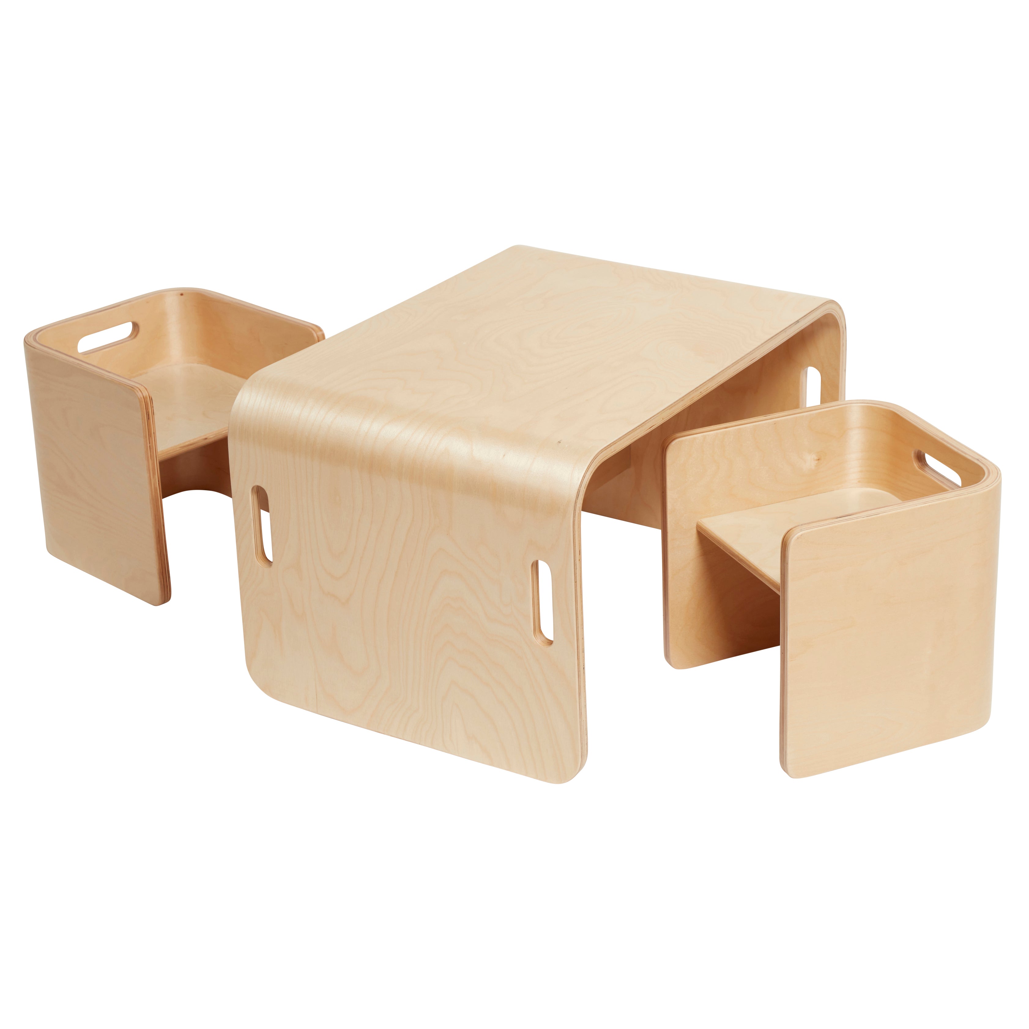 Premium Bentwood Multipurpose Table and Chair Set, 3-Piece
