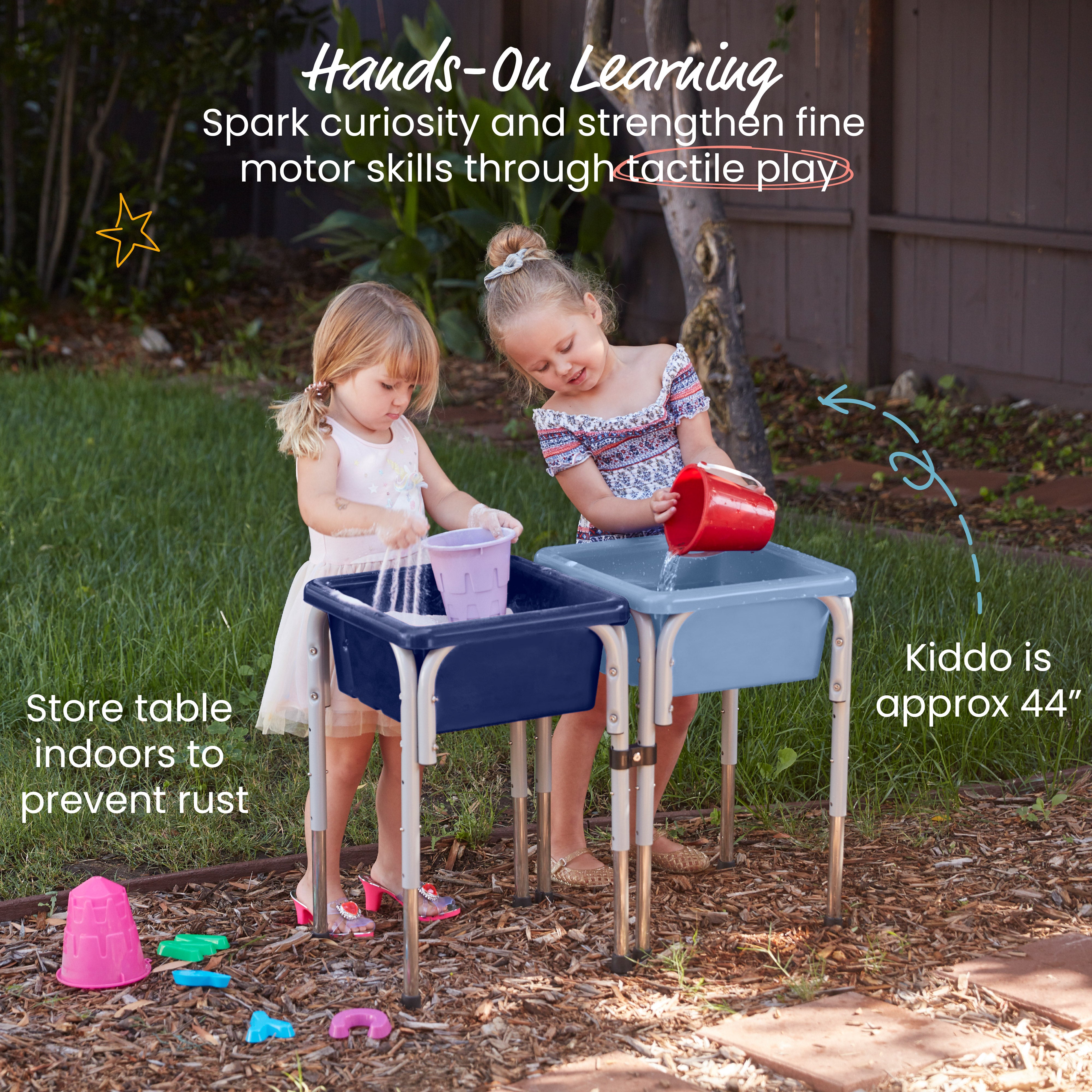 2-Station Sand and Water Adjustable Play Table