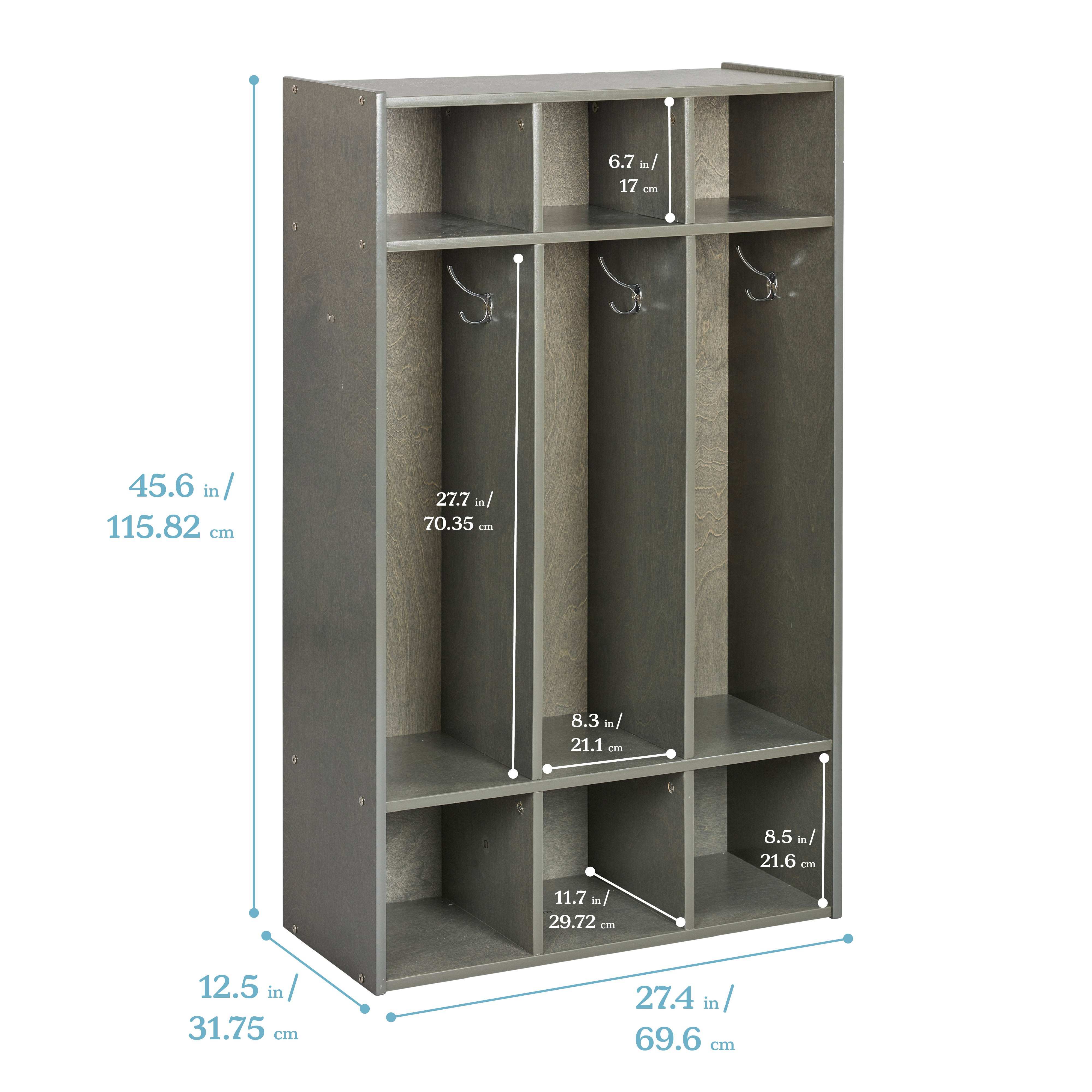 Streamline 3-Section Coat Locker with Cubby Storage