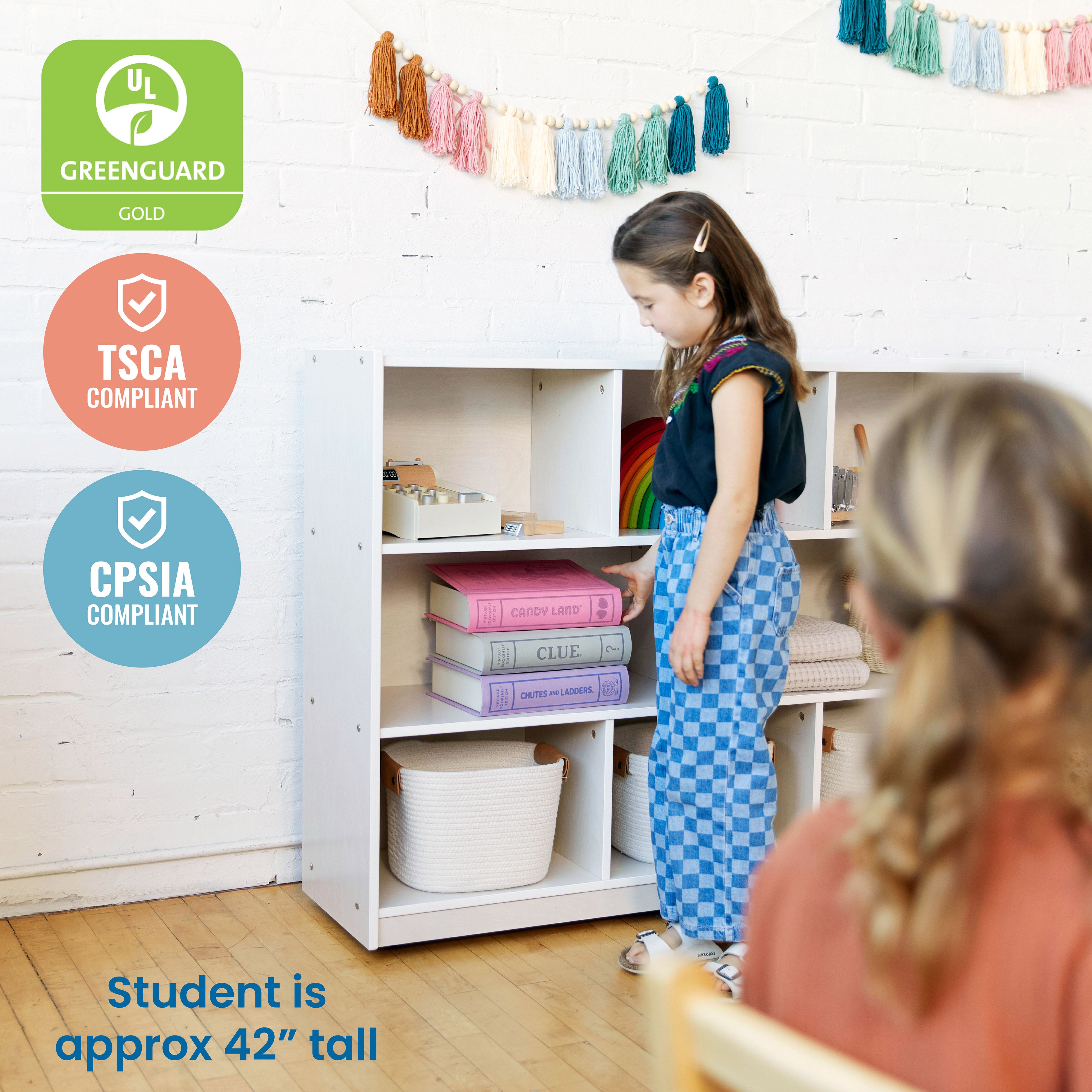 8-Compartment Mobile Storage Cabinet, Elementary