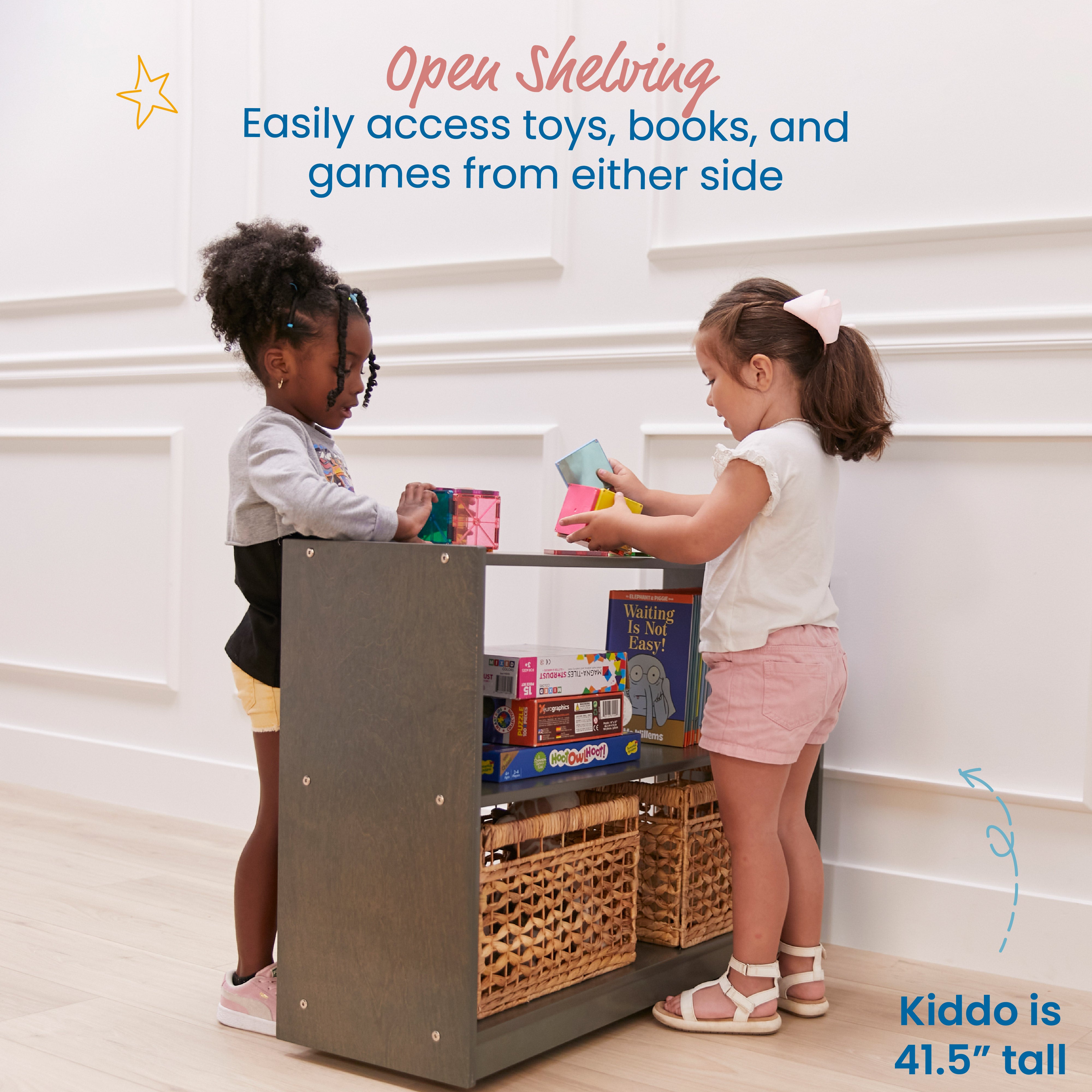 2-Shelf Mobile Island Storage Cabinet