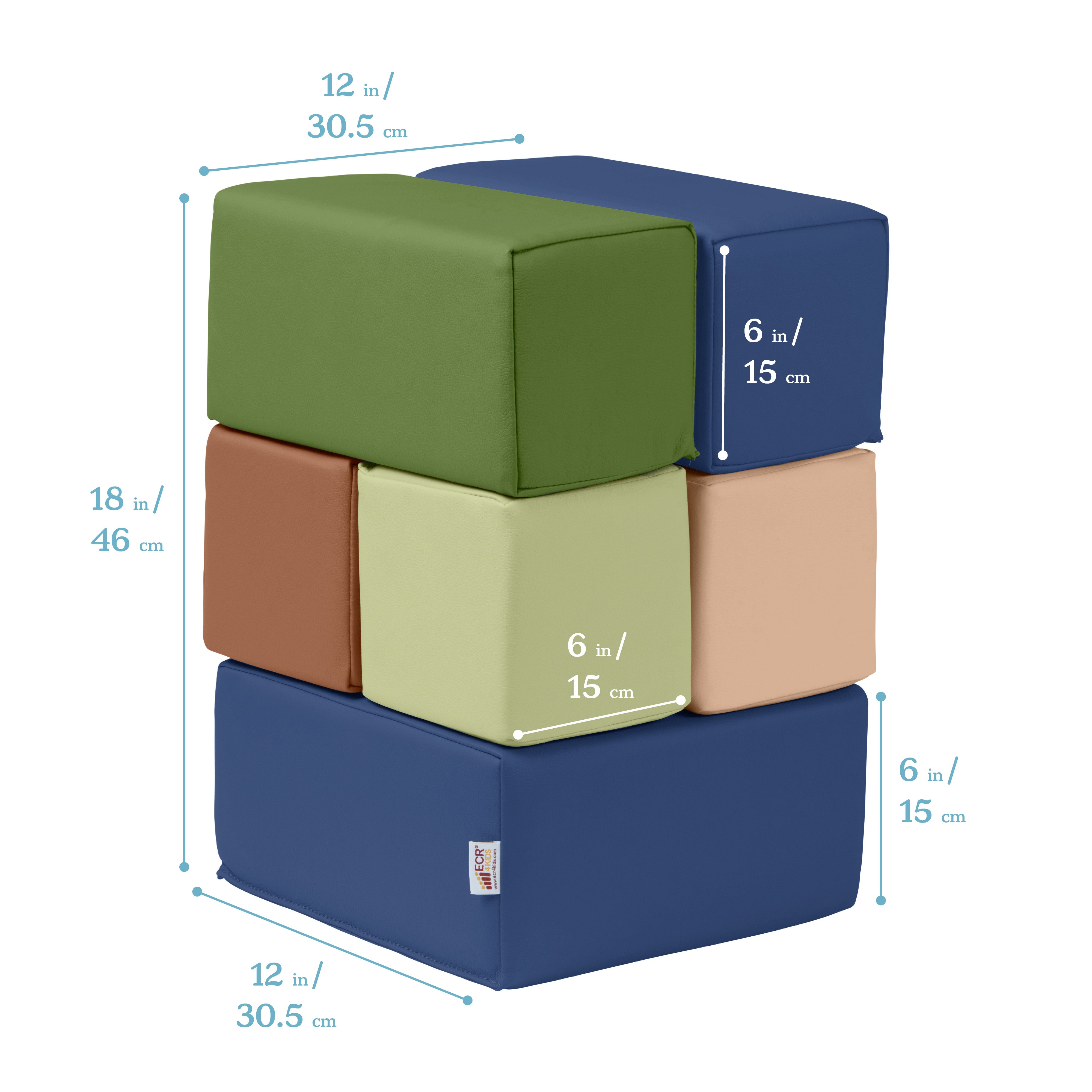 Toddler Foam Building Blocks, 7-Piece