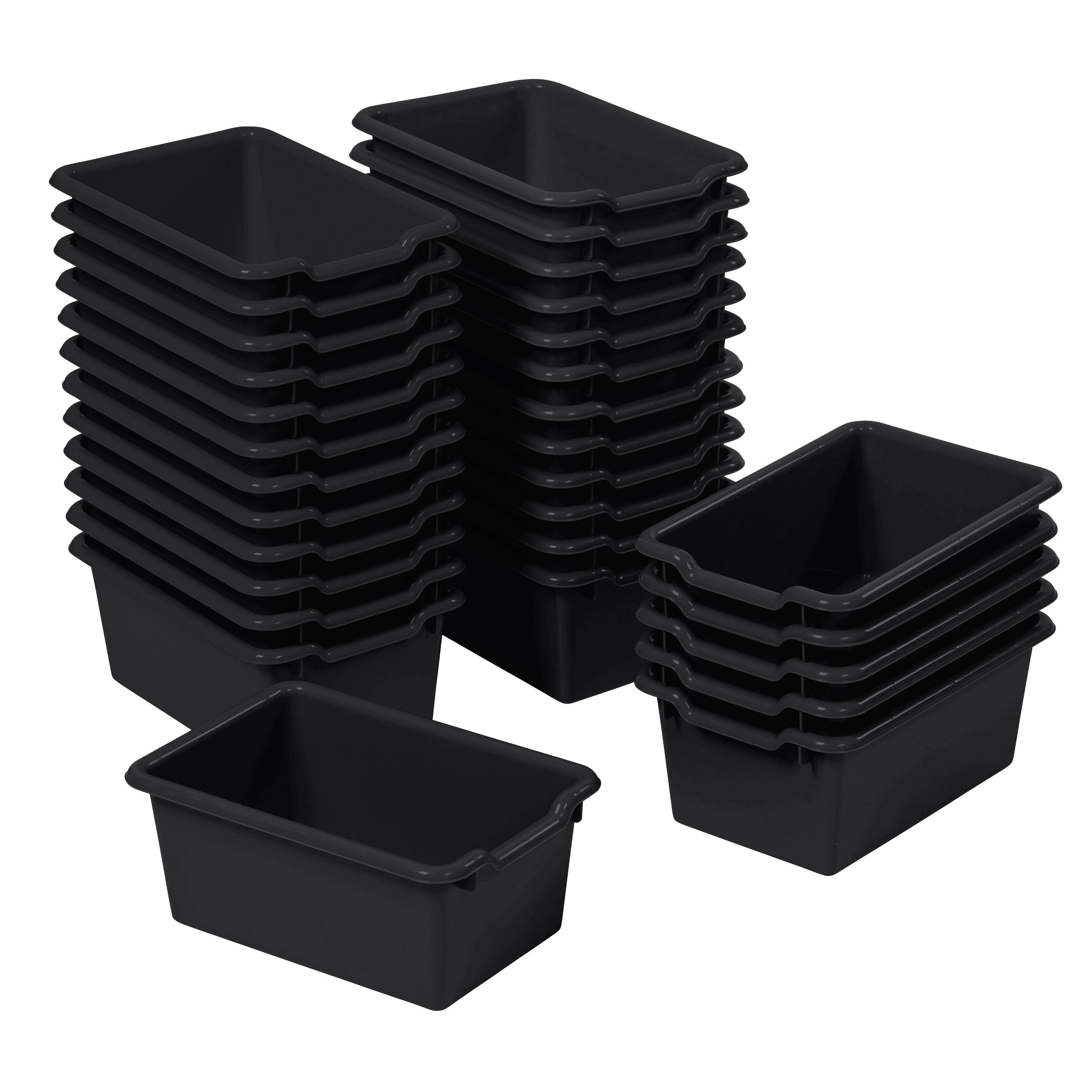 Scoop Front Plastic Storage Bins, 30-Piece
