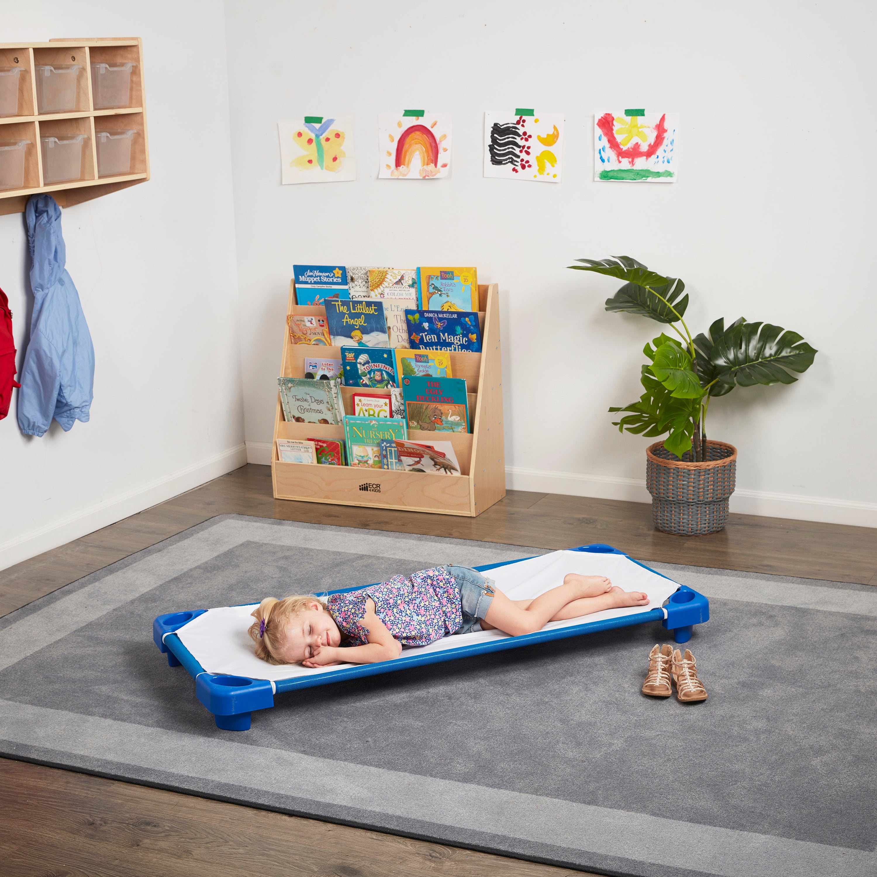 Stackable Kiddie Cot, Assembled, Standard Size, 5-Pack