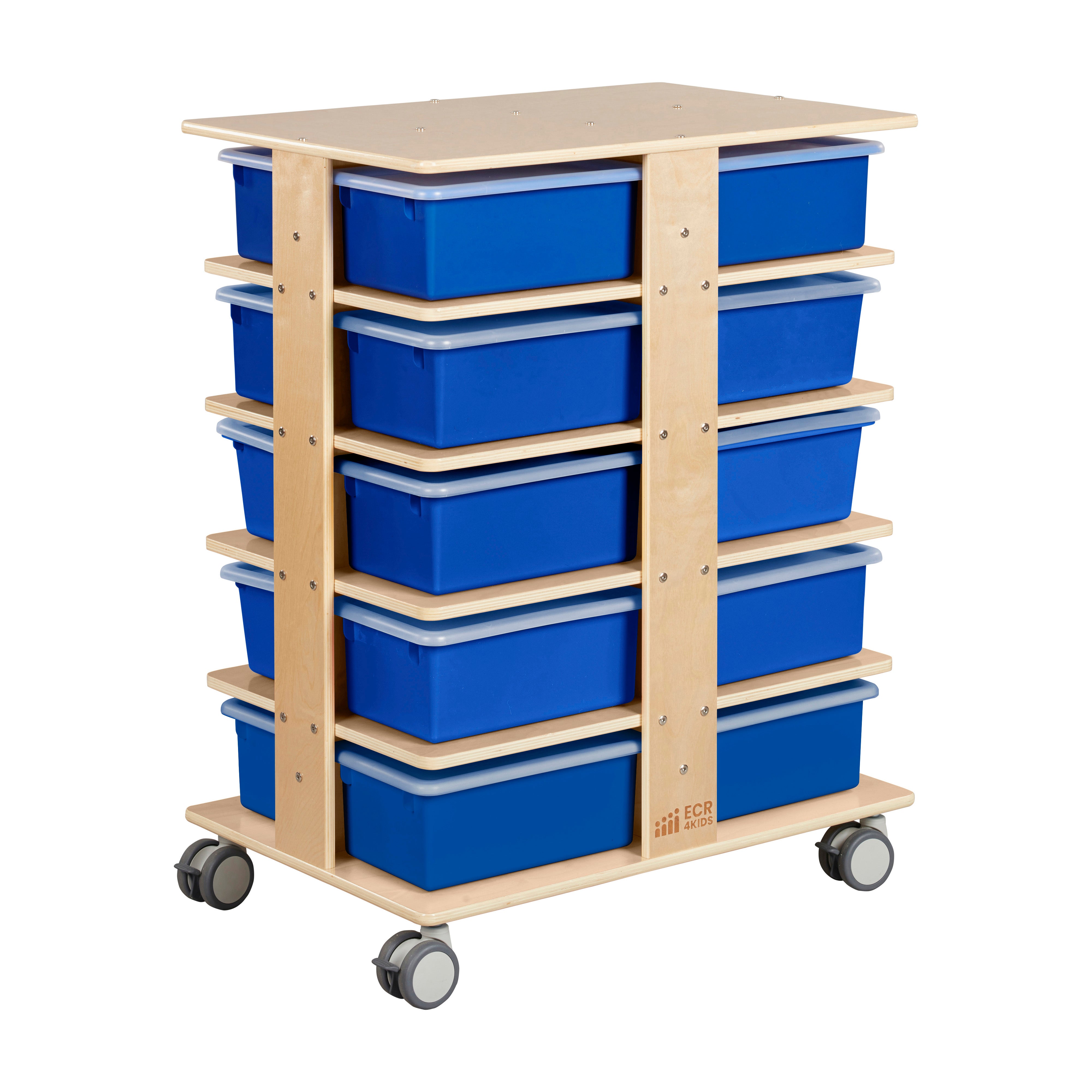 20-Compartment Mobile Storage Tower and 20 Cubby Bins, 5x4