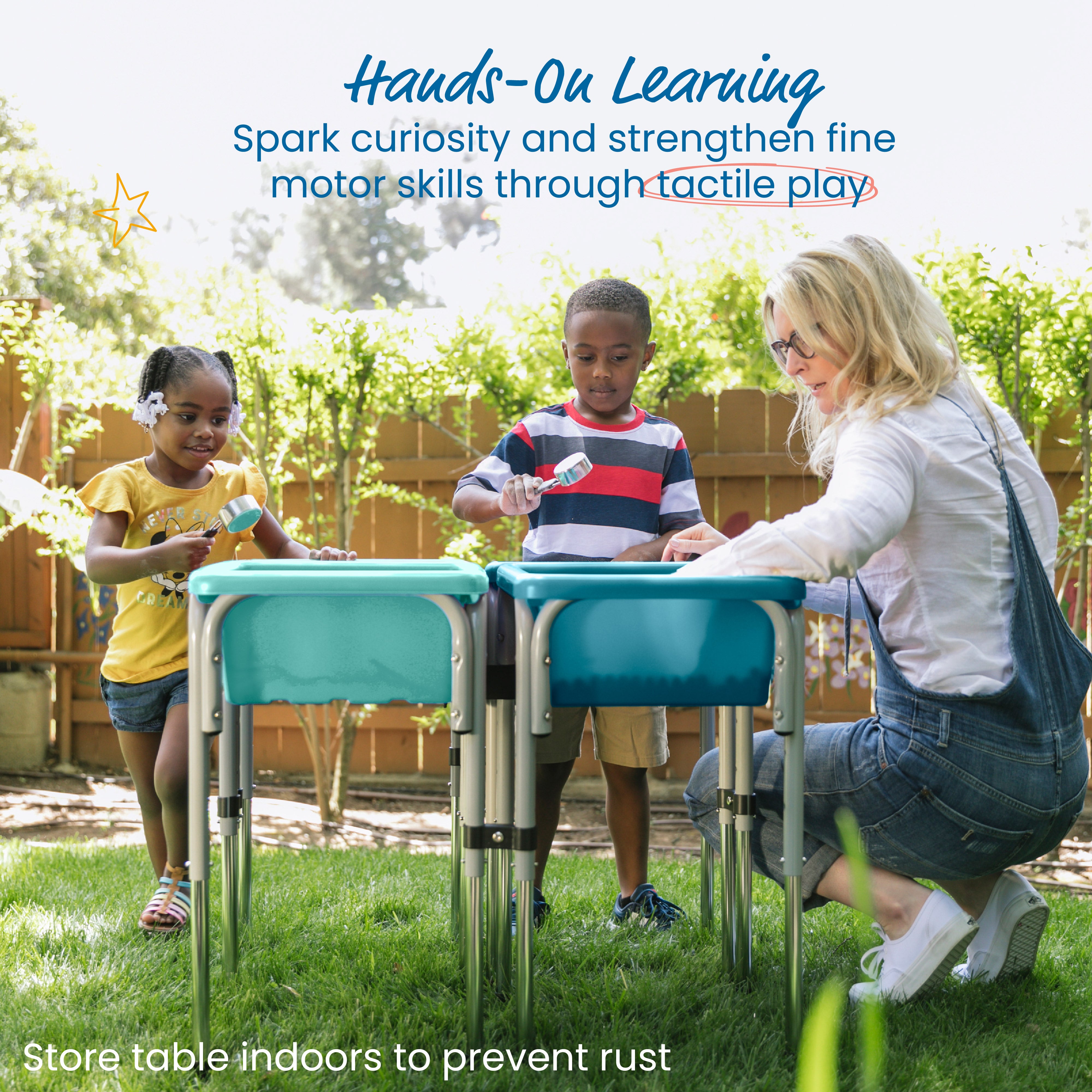 4-Station Sand and Water Adjustable Play Table