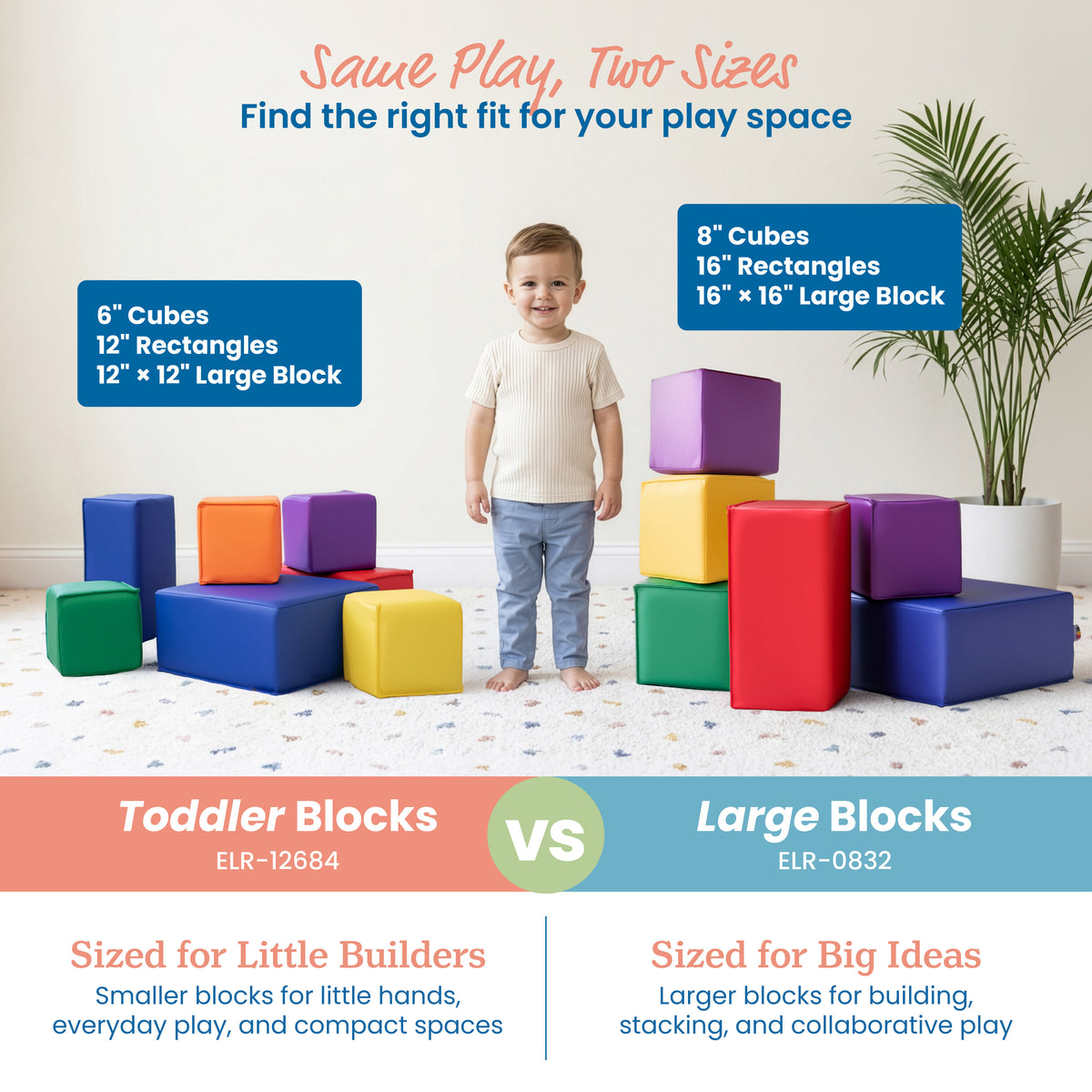 Large Foam Building Blocks Play Set, 7-Piece