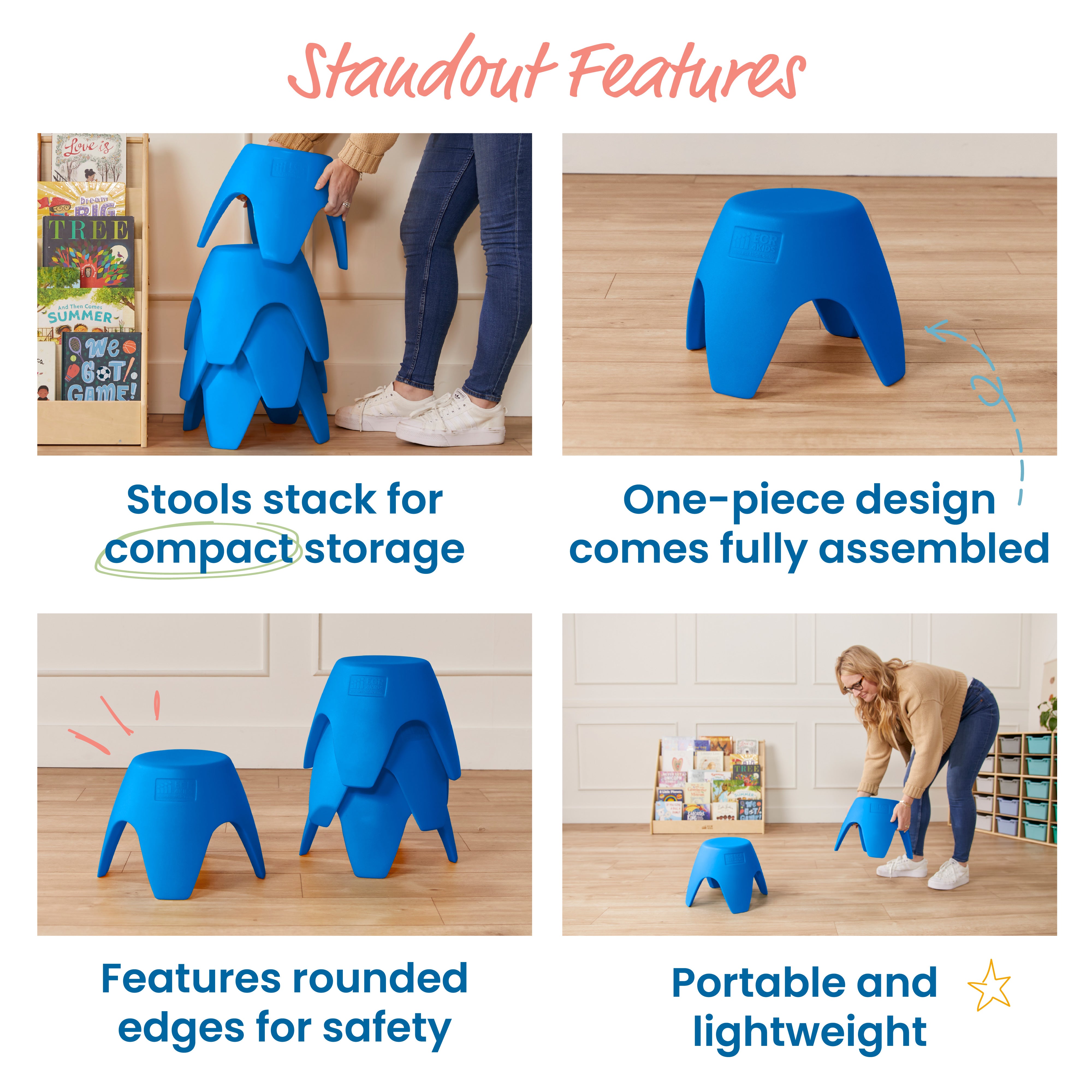 Ayana Stool Set, Flexible Seating, 4-Pack