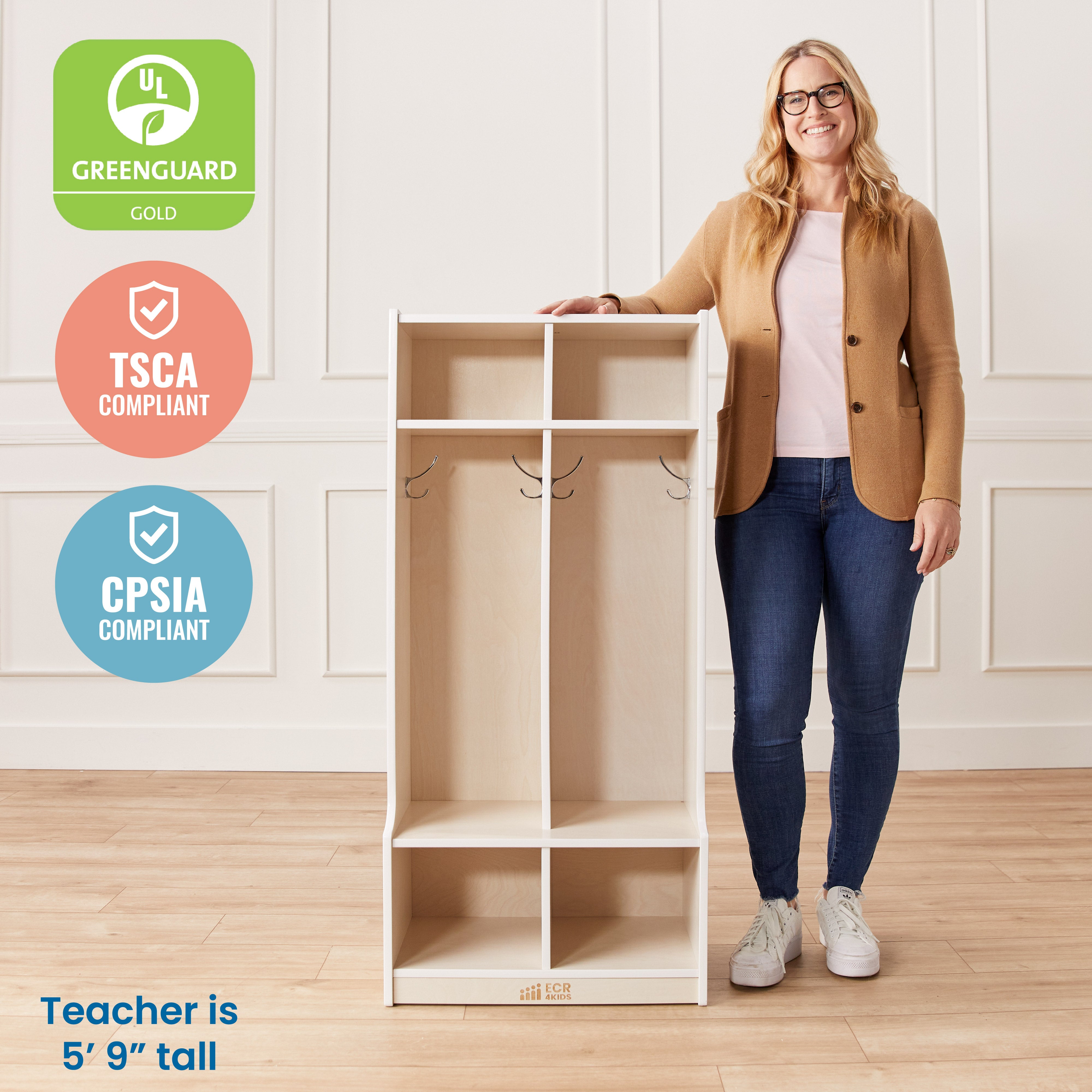 2-Section Coat Locker with Bench