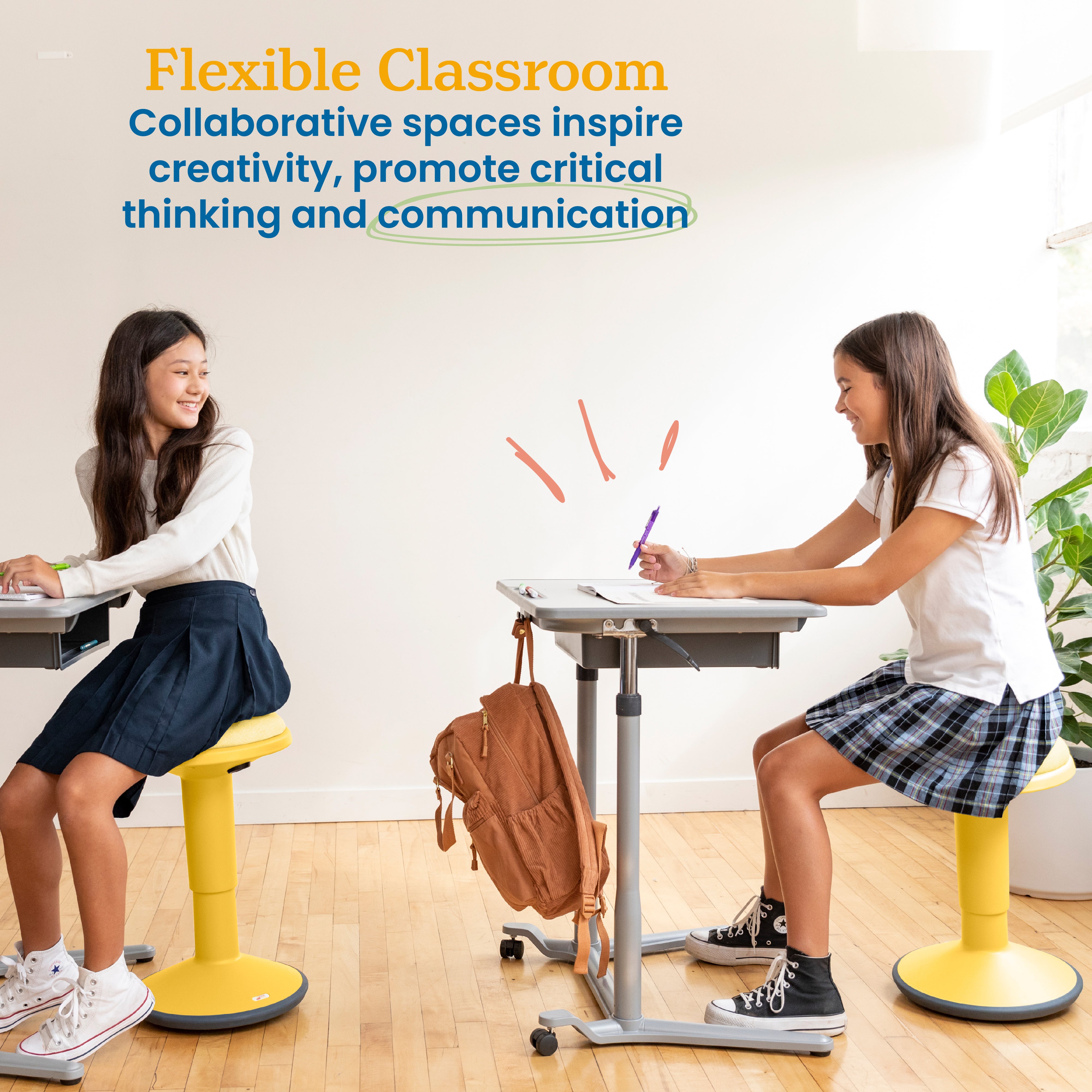 Sitwell Wobble Stool with Cushion, Adjustable Height