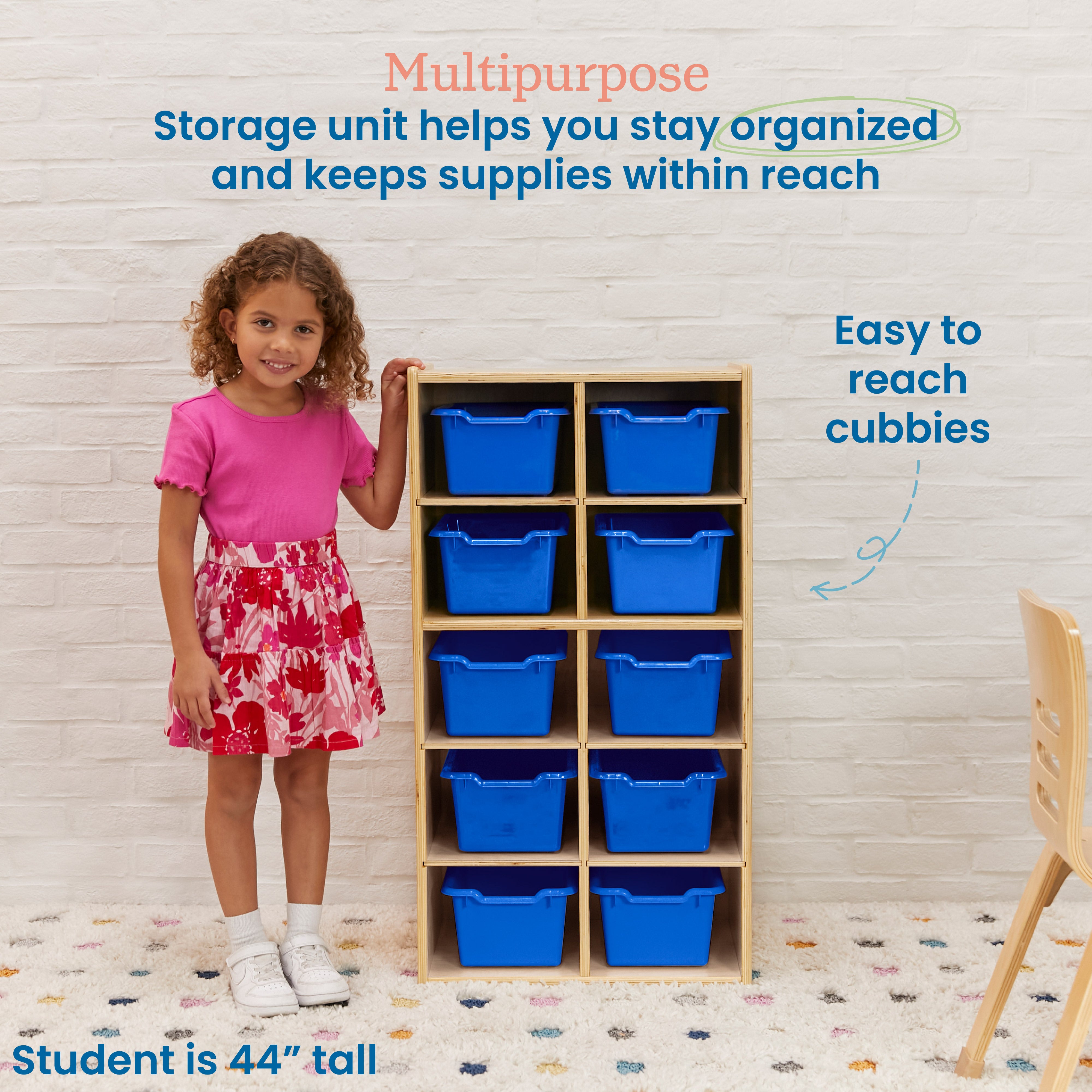 Streamline 10 Cubby Tray Cabinet and 10 Scoop Front Bins, 5x2