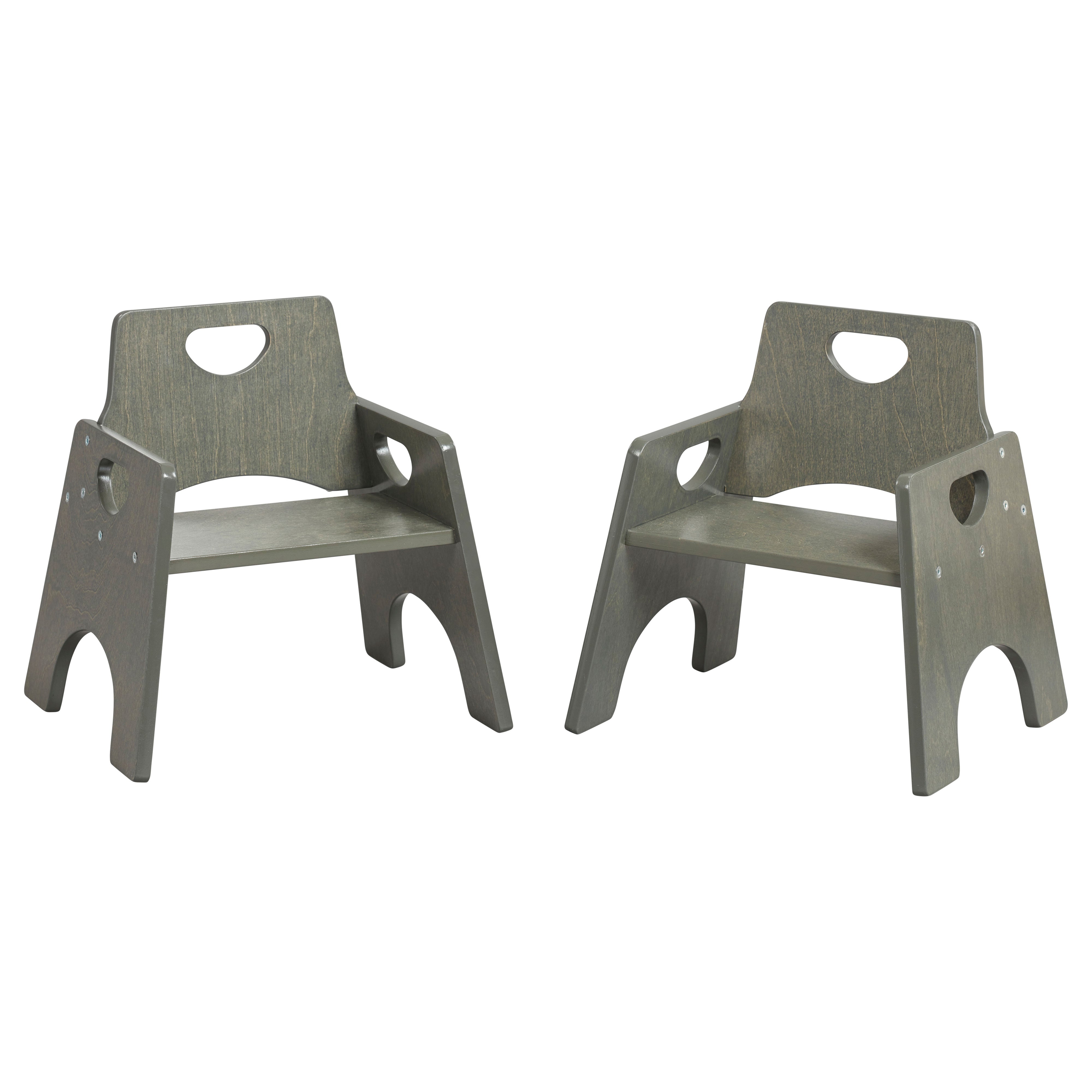 Stackable Wooden Toddler Chair, 8in, 2-Pack