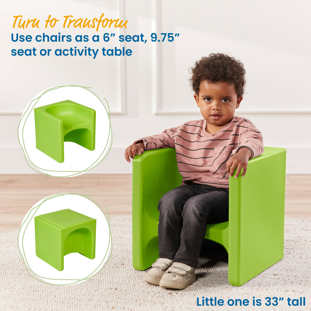 Tri-Me Cube Chair and Desk, 2-Piece