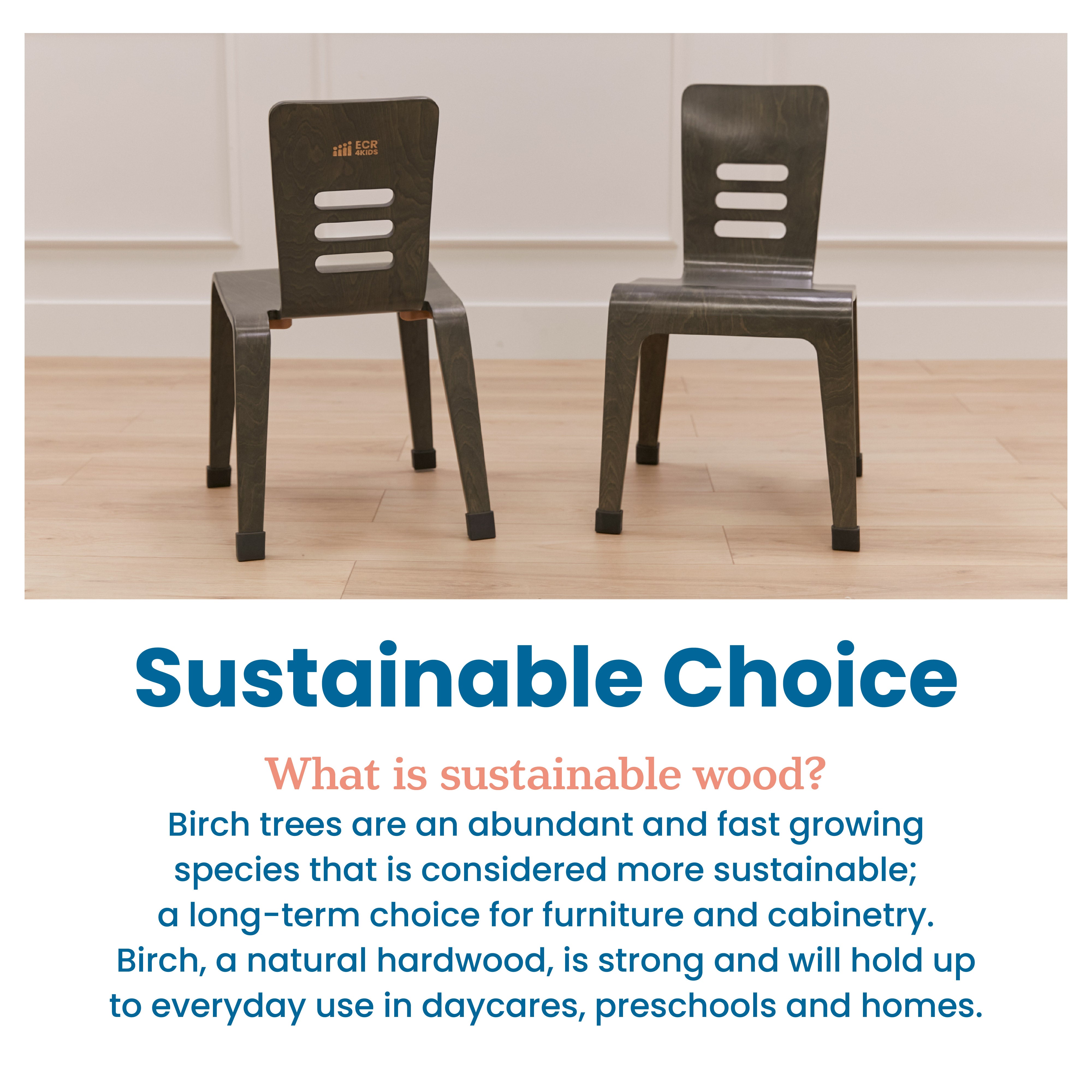 Bentwood Chair, 16in Seat Height, Stackable Seats, 2-Pack