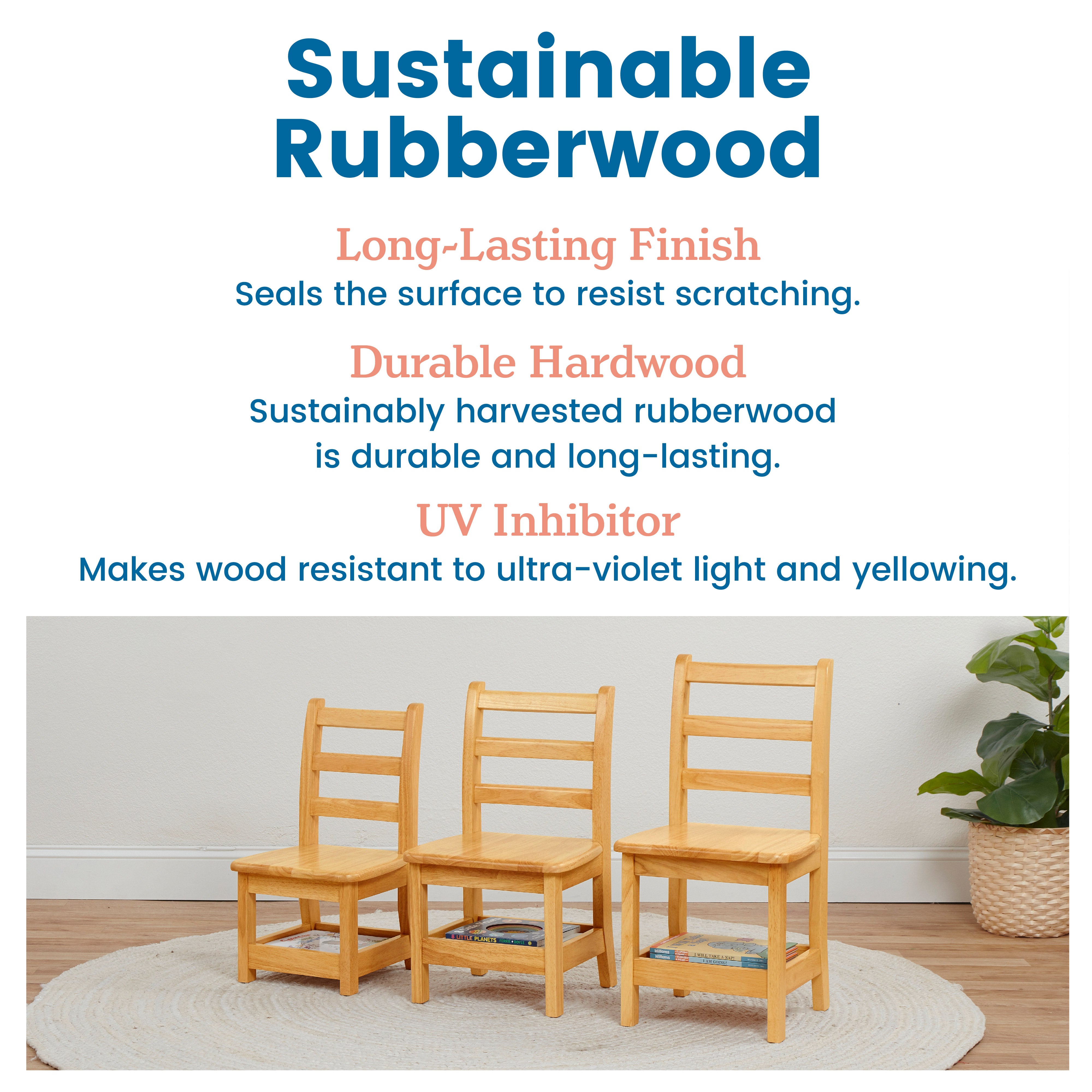 Three-Rung Ladderback Chair with Storage, 2-Pack