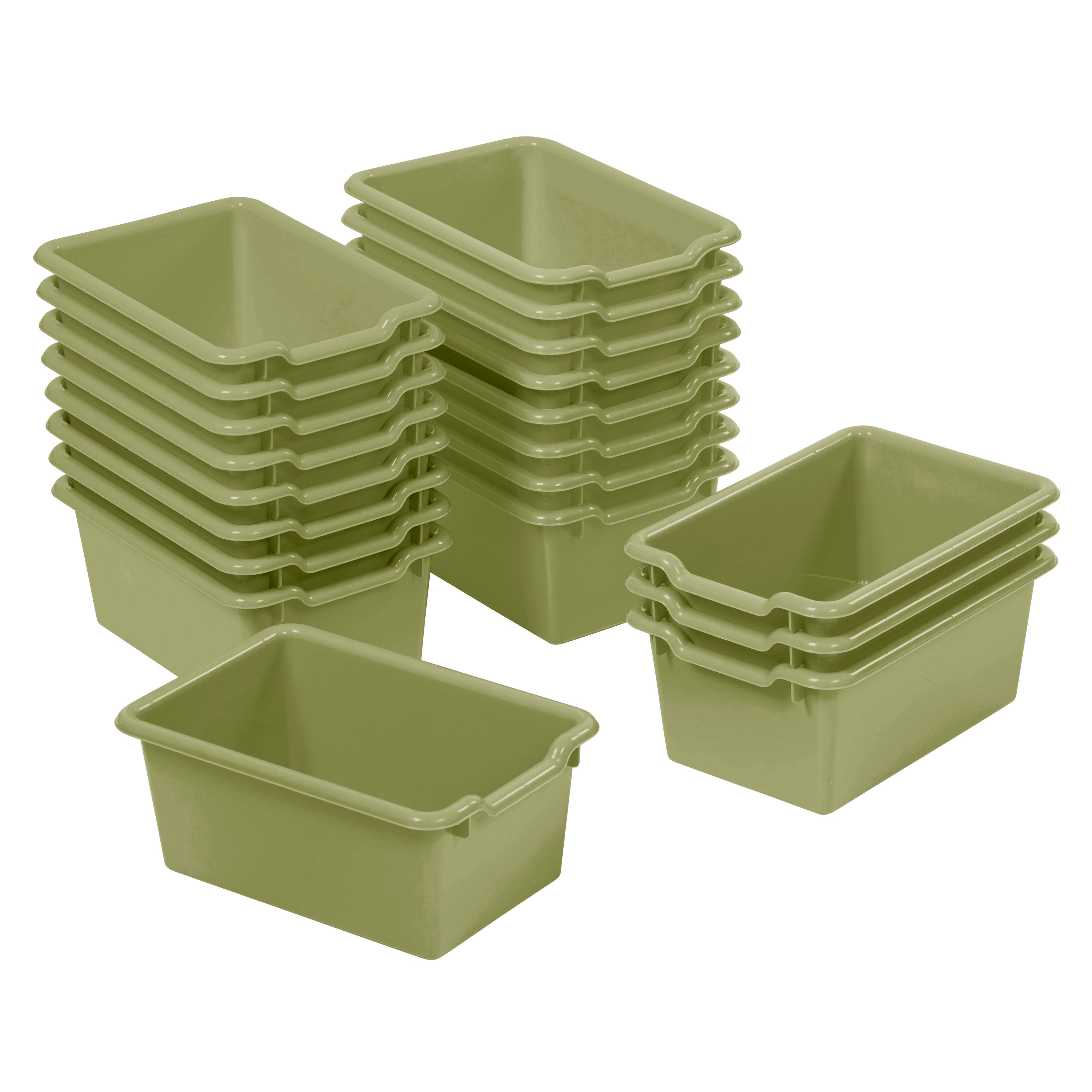 Scoop Front Plastic Storage Bins, 20-Piece