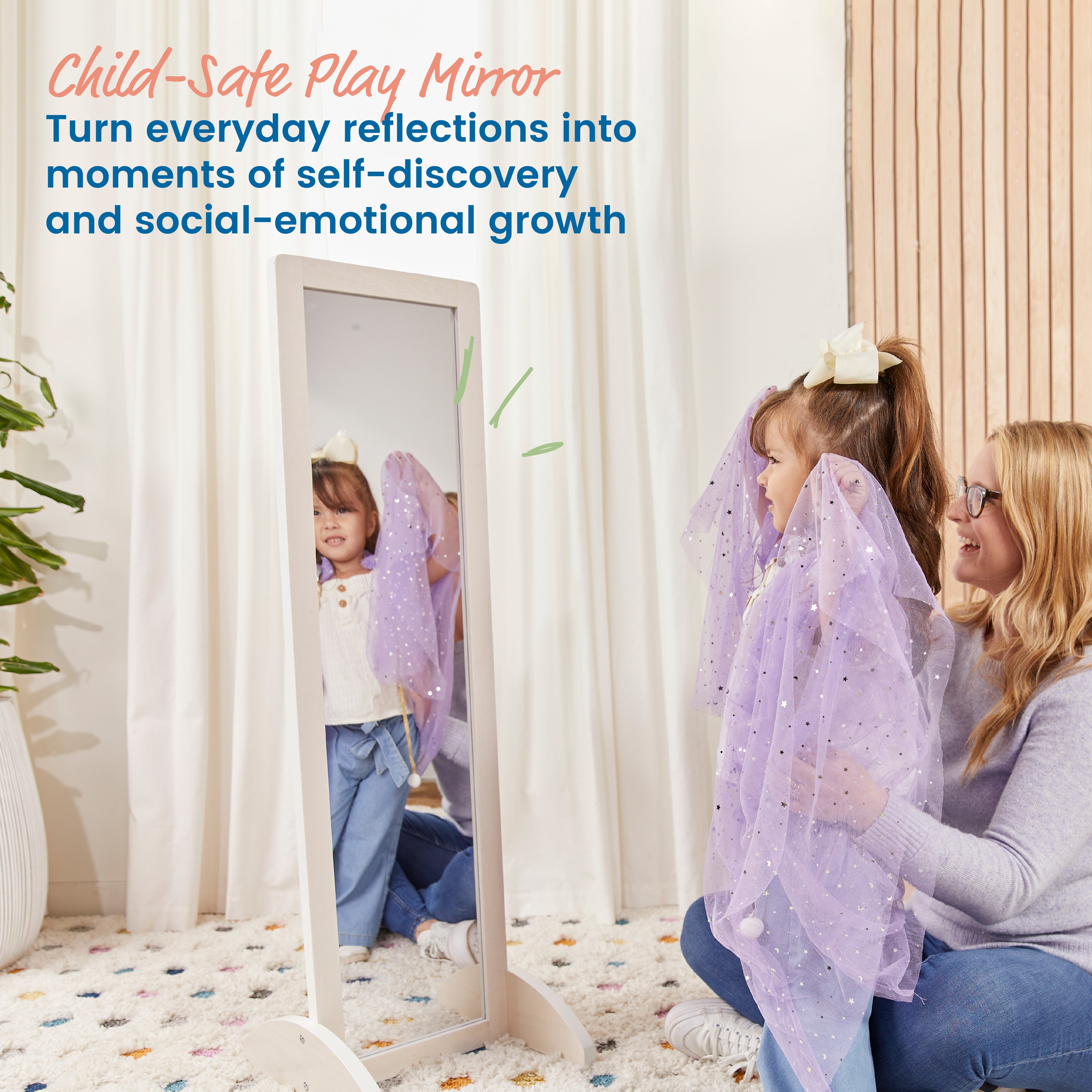 Wooden Double-Sided Bi-Directional Mirror