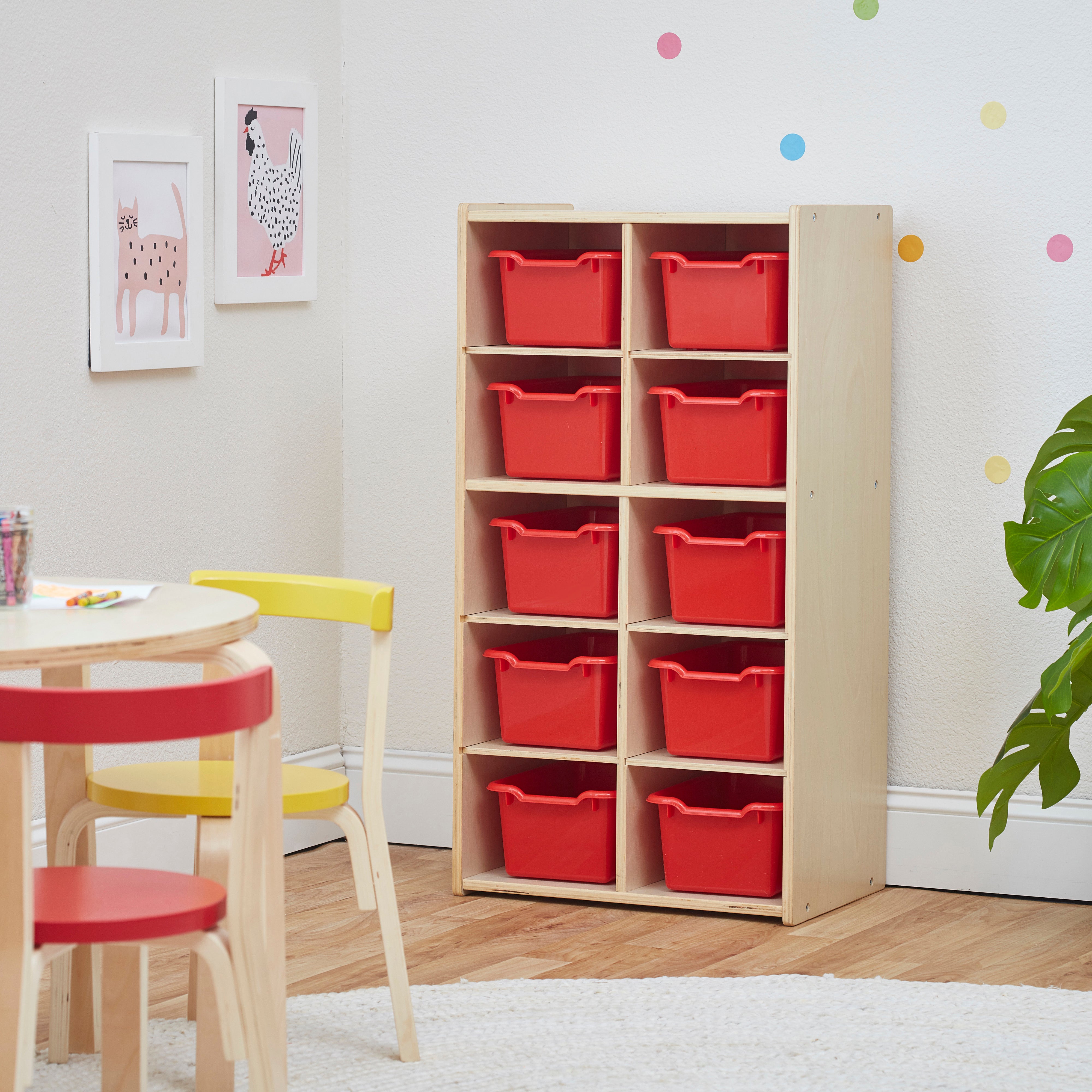 Streamline 10 Cubby Tray Cabinet and 10 Scoop Front Bins, 5x2