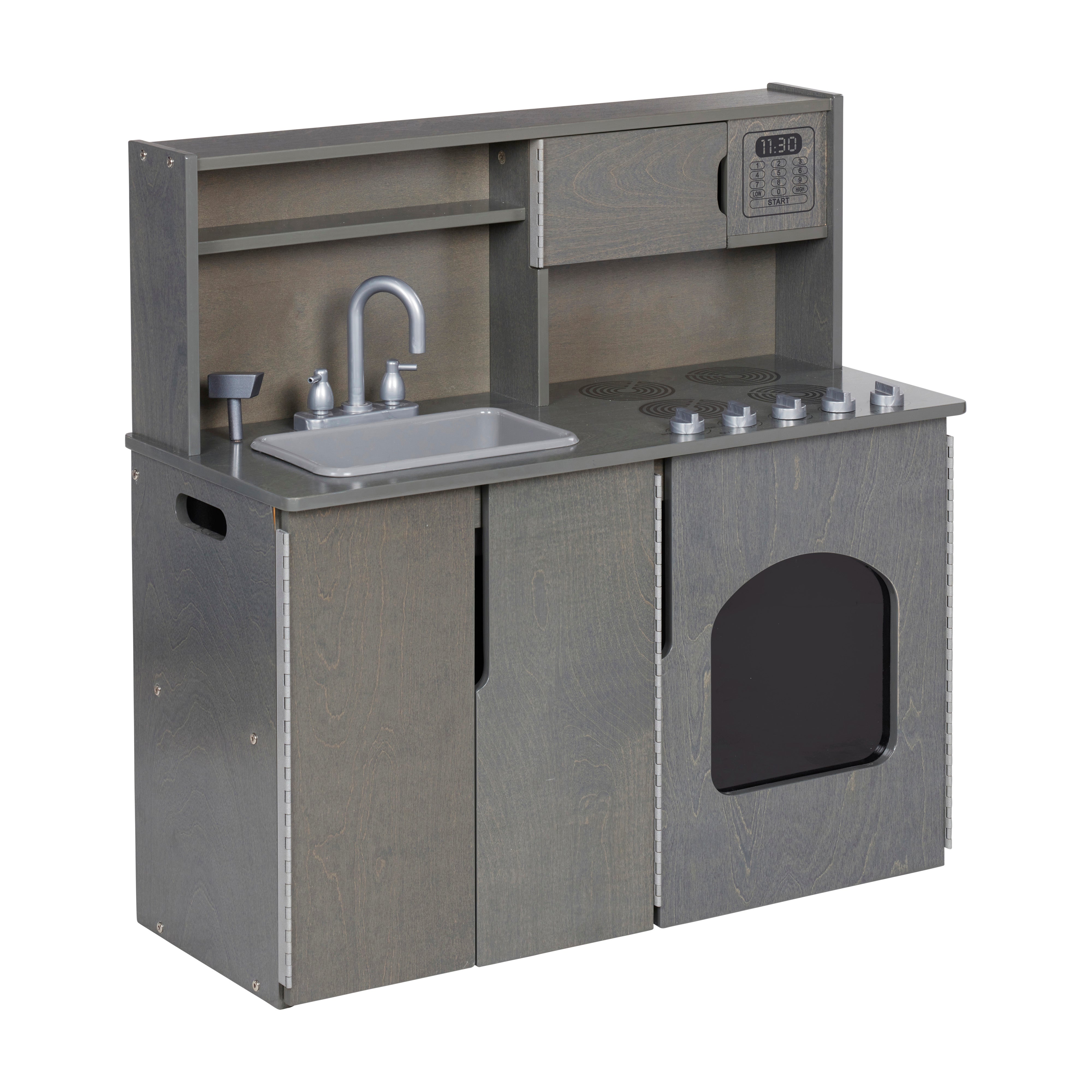 4-in-1 Kitchen, Sink, Stove, Oven, Microwave and Storage