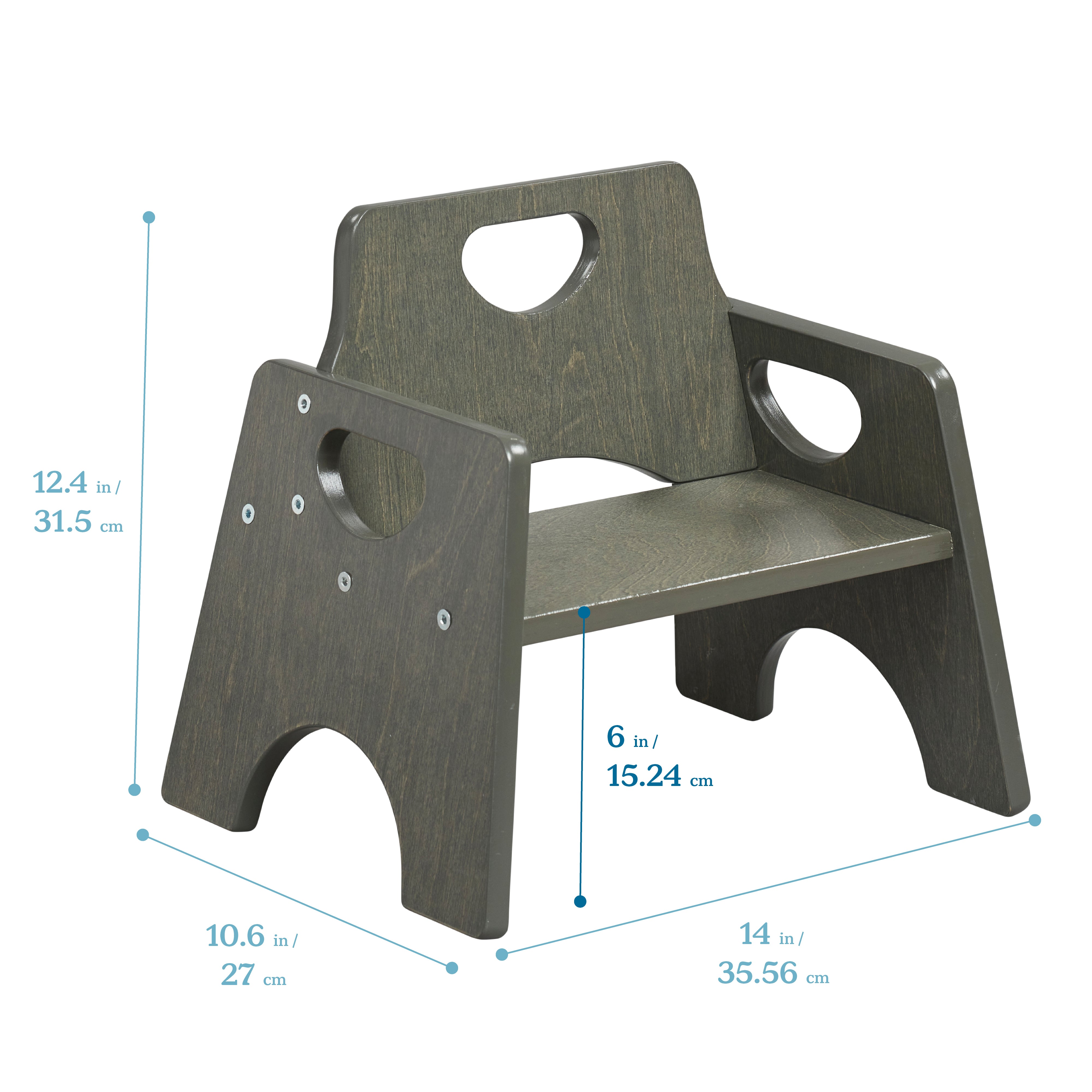 Stackable Wooden Toddler Chair, 6in, 2-Pack