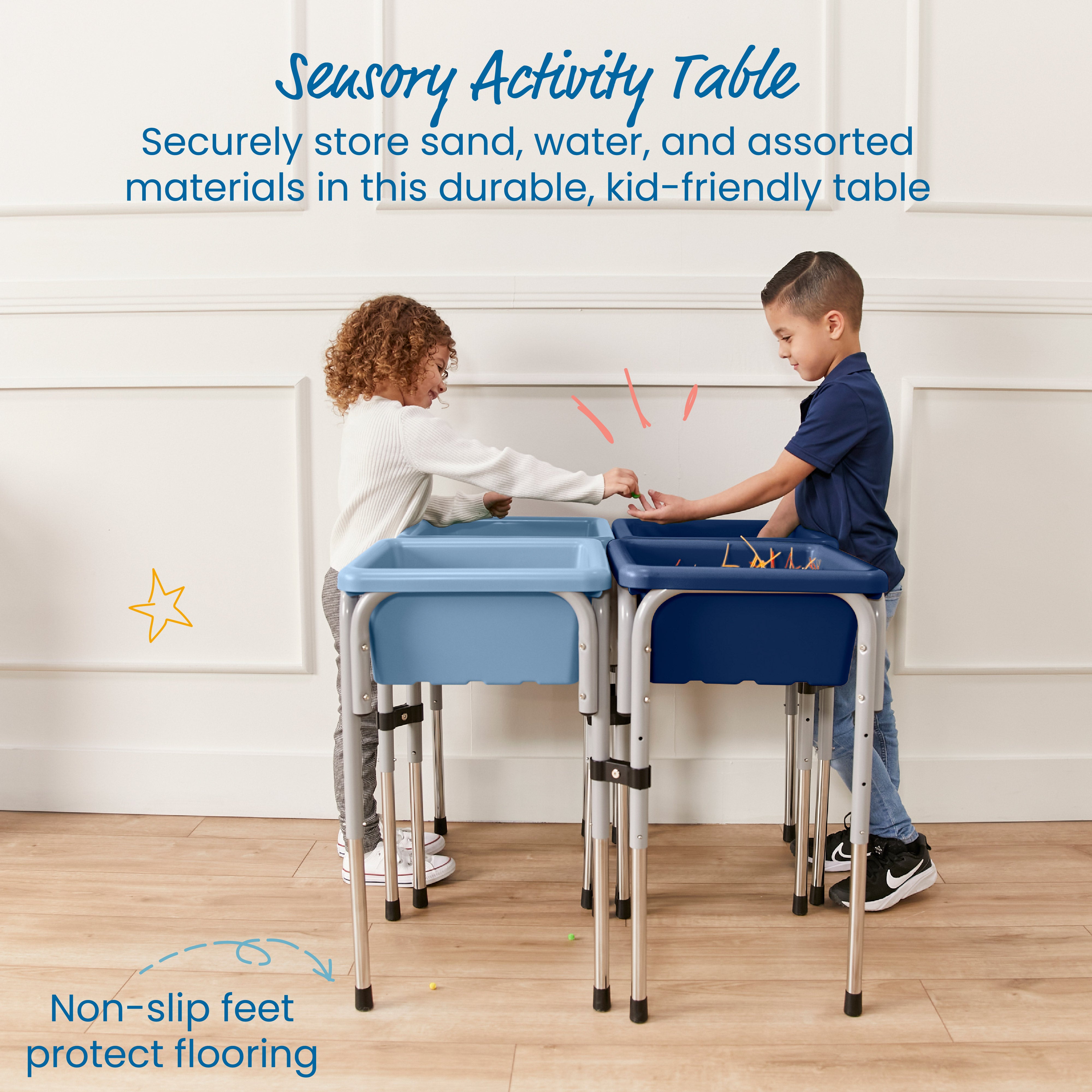 4-Station Sand and Water Adjustable Play Table