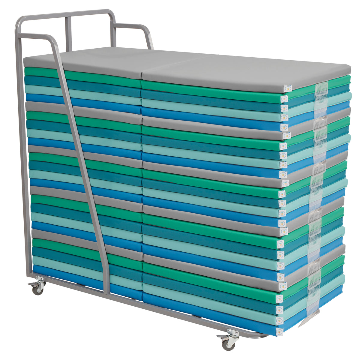 Rest Mat Cart with 25 Folding Rainbow Rest Mats