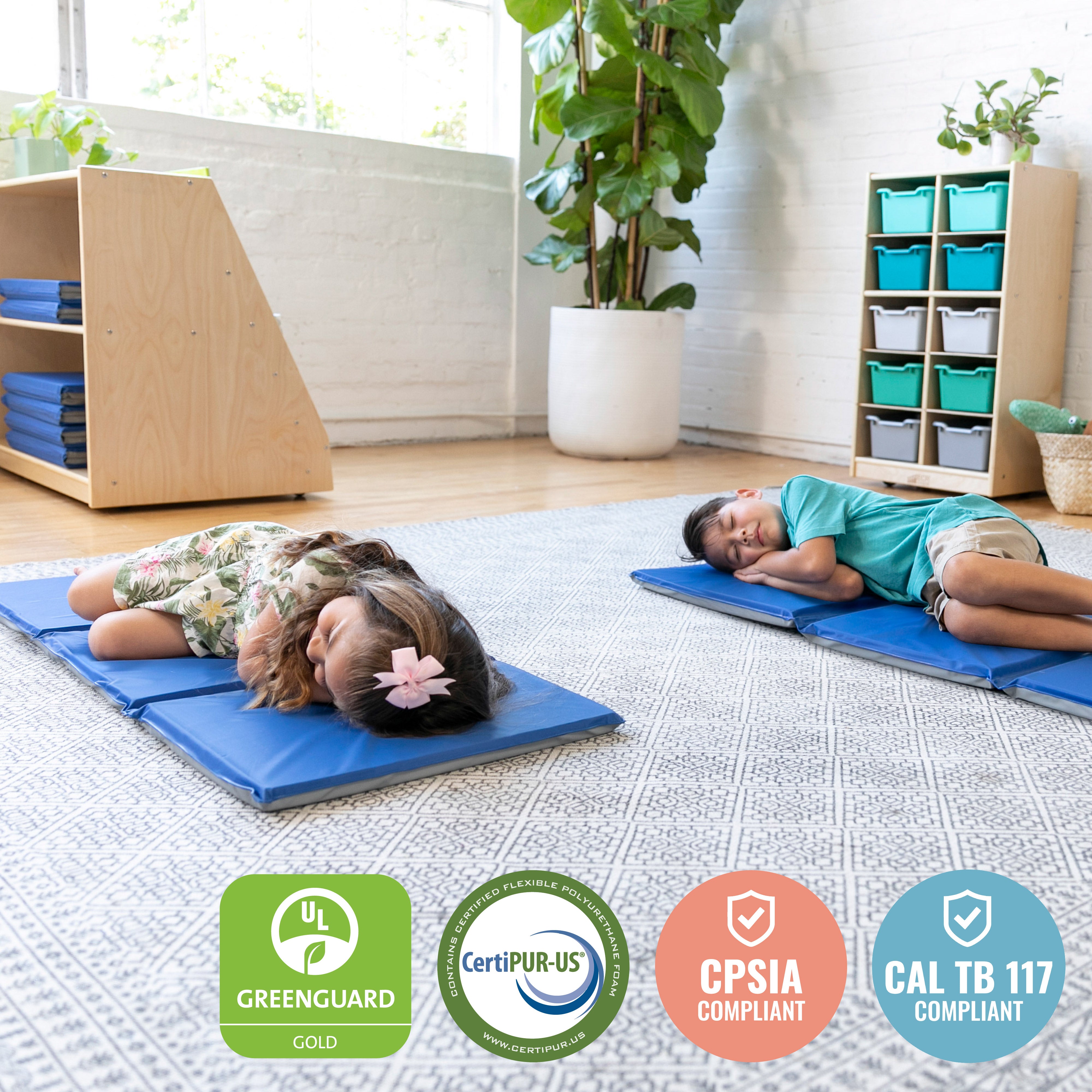 Everyday Folding Rest Mat, 3-Section, 1in, 5-Pack