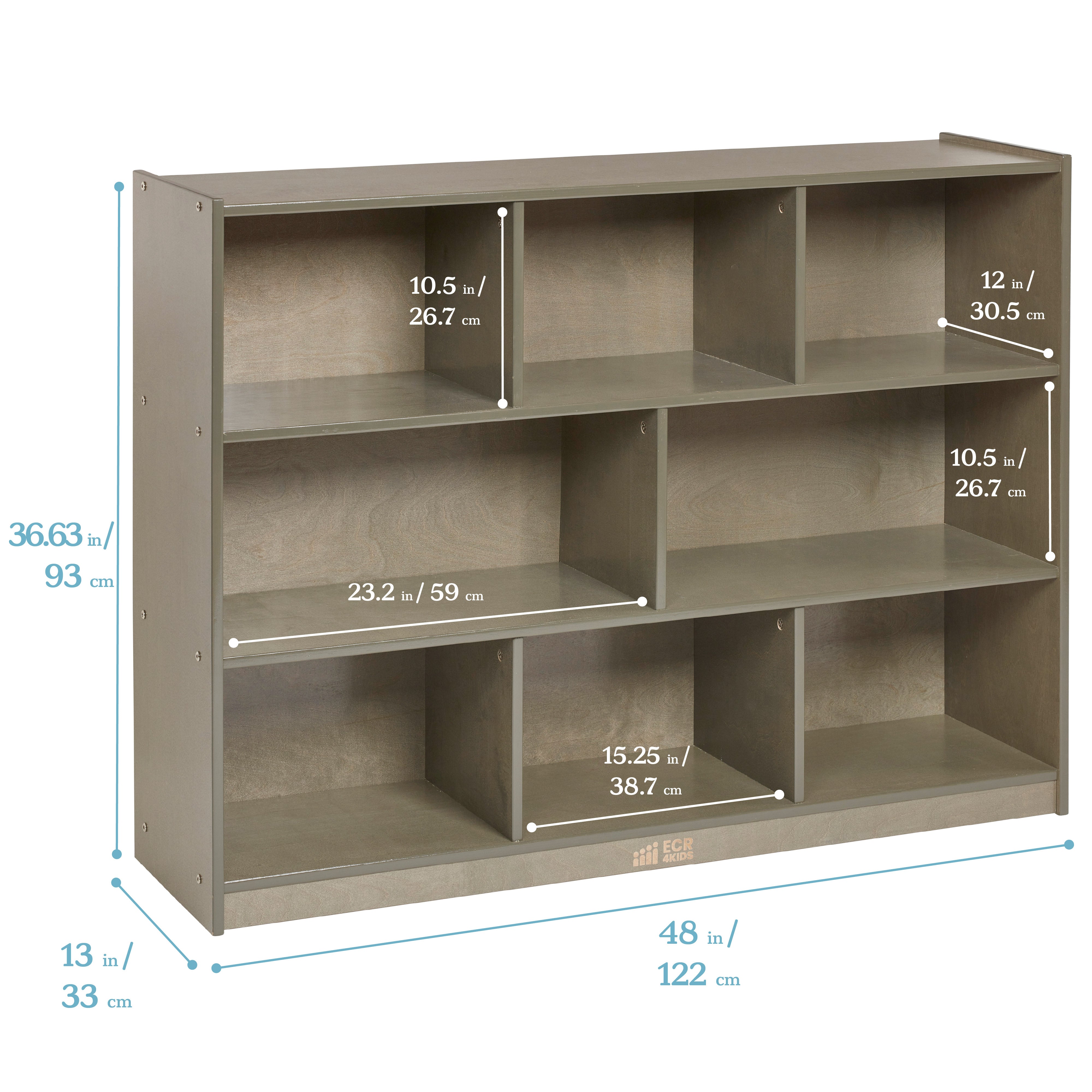 8-Compartment Mobile Storage Cabinet, 36in