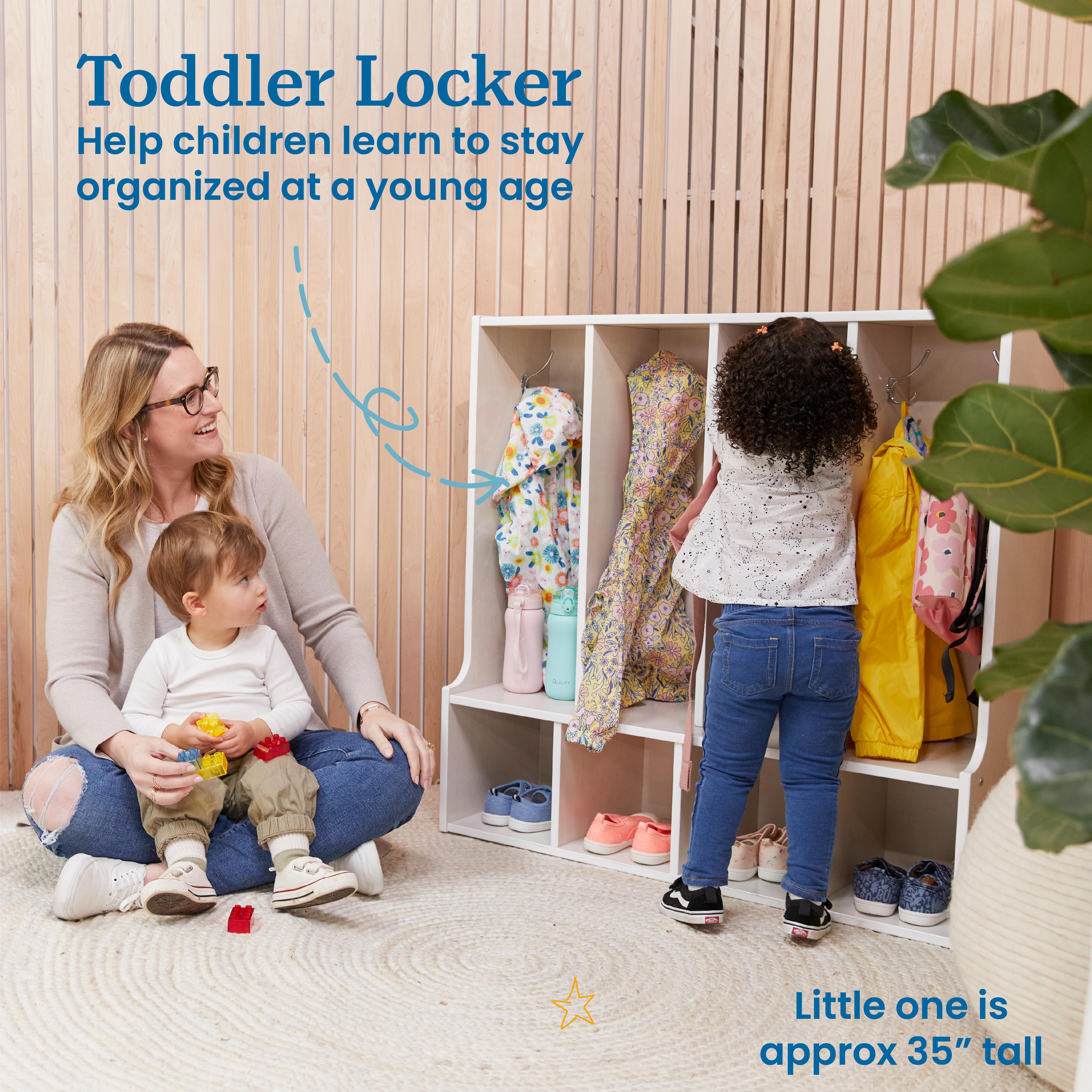 Streamline 4-Section Coat Locker with Bench, Toddler Size