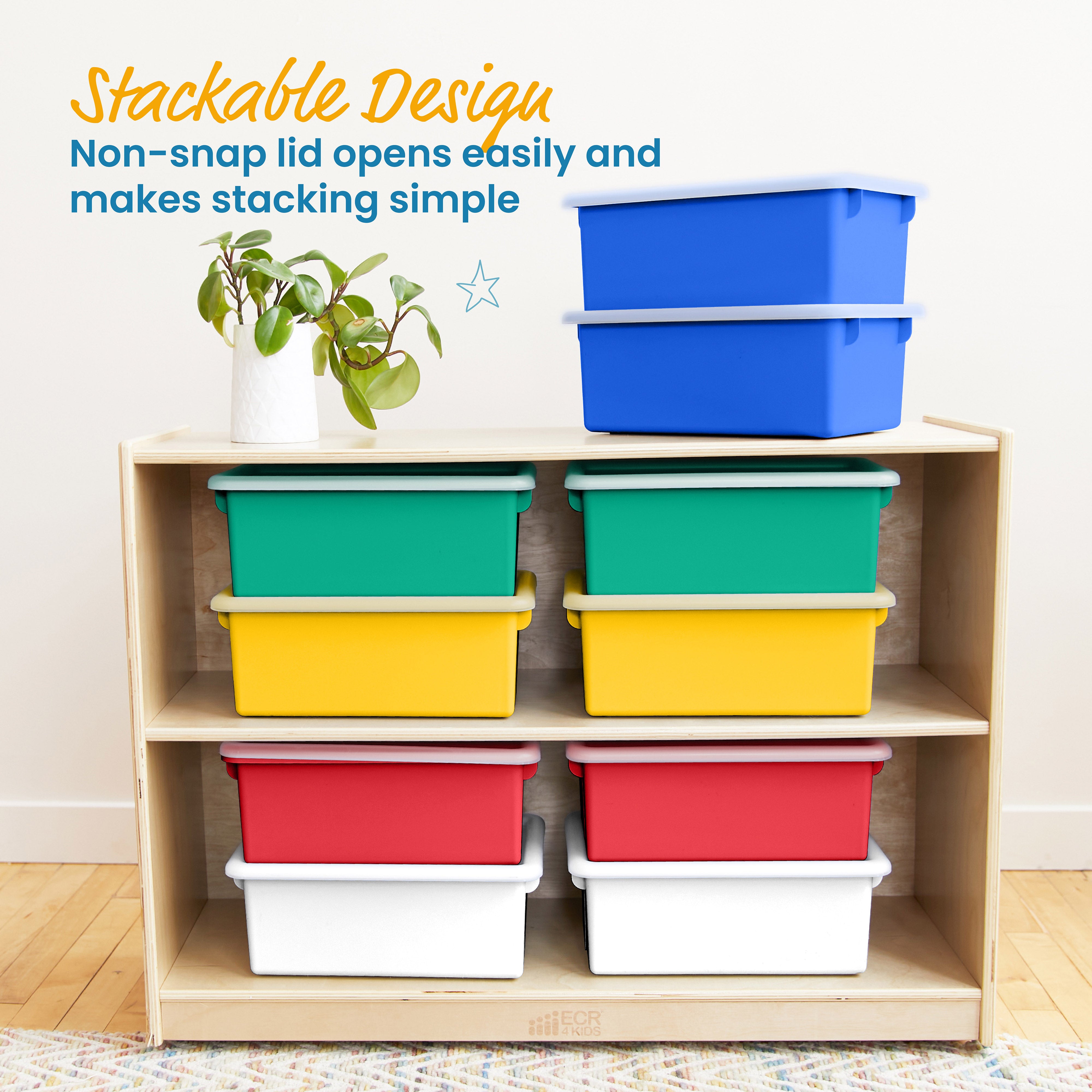 Cubby Storage Bin with Lid, 10-Piece