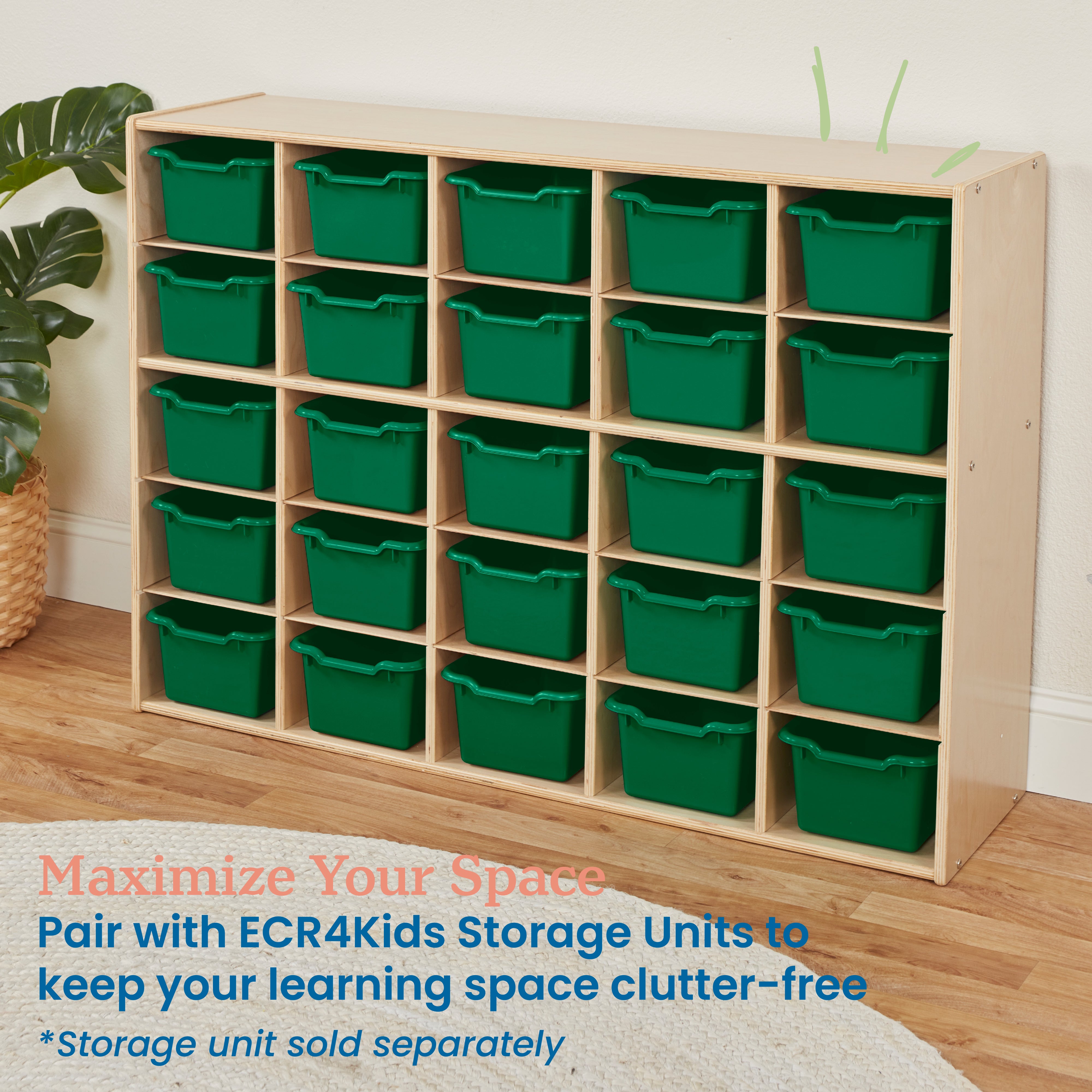 Scoop Front Storage Bins, 25-Piece