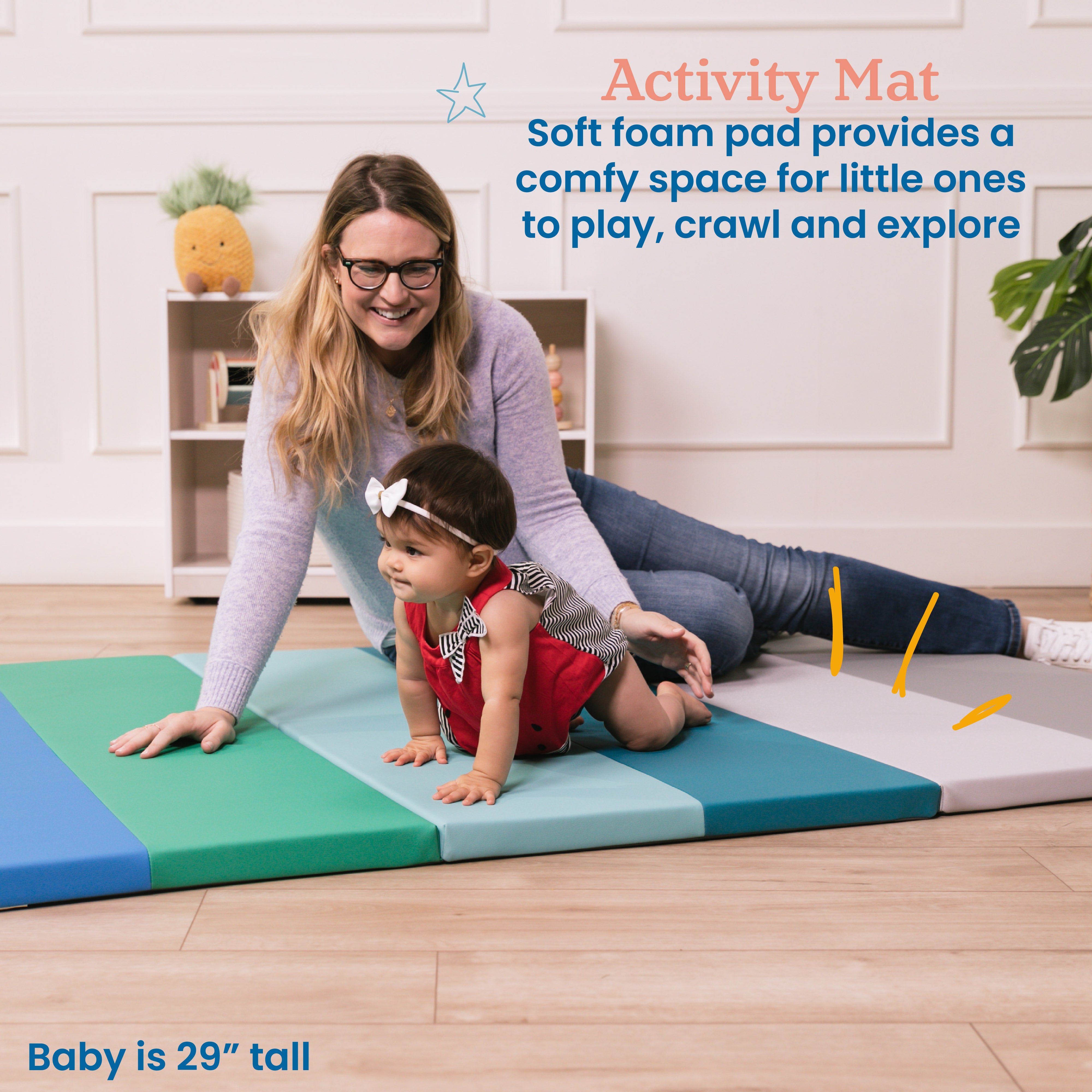 6-Section Rainbow Runway Activity Mat