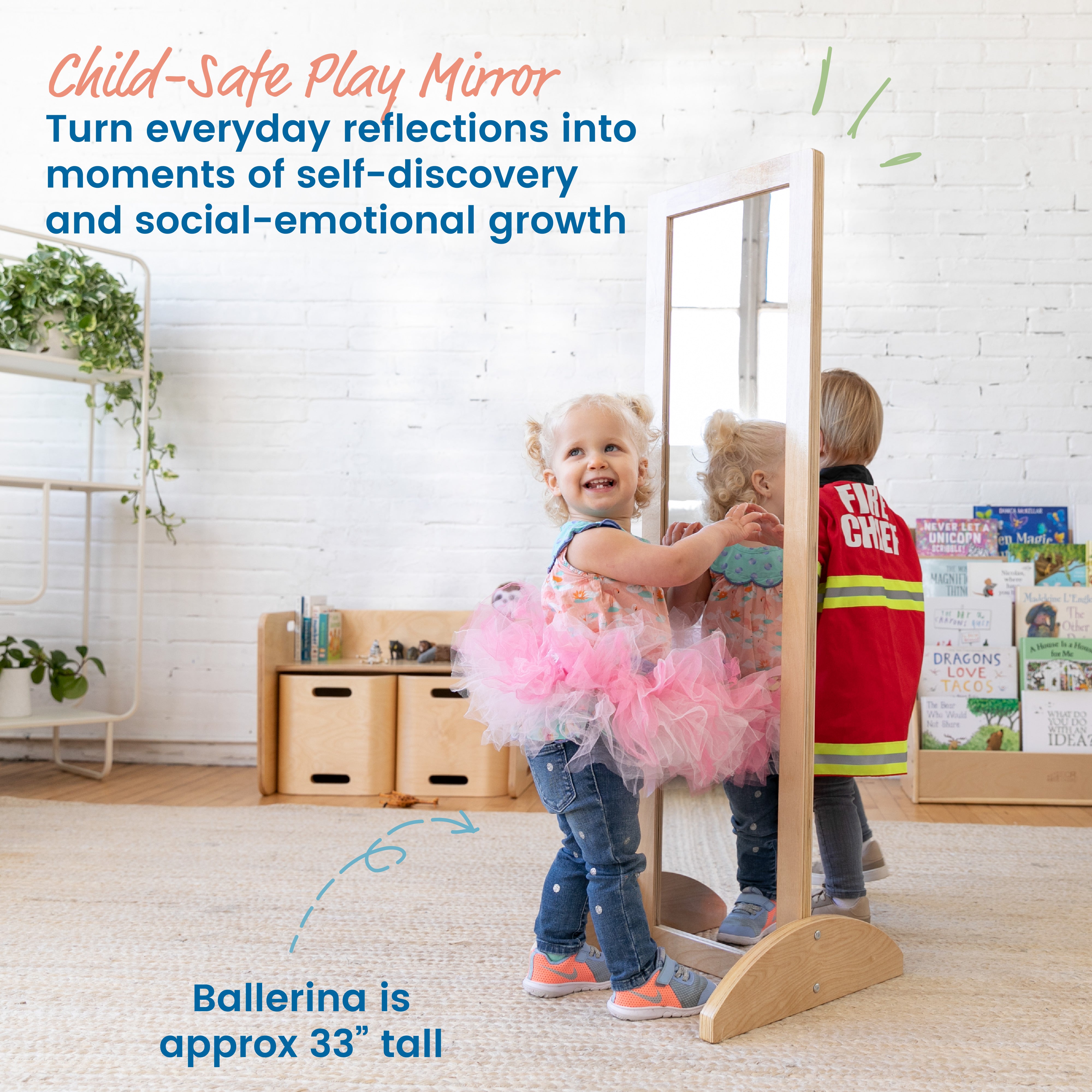 Wooden Double-Sided Bi-Directional Mirror