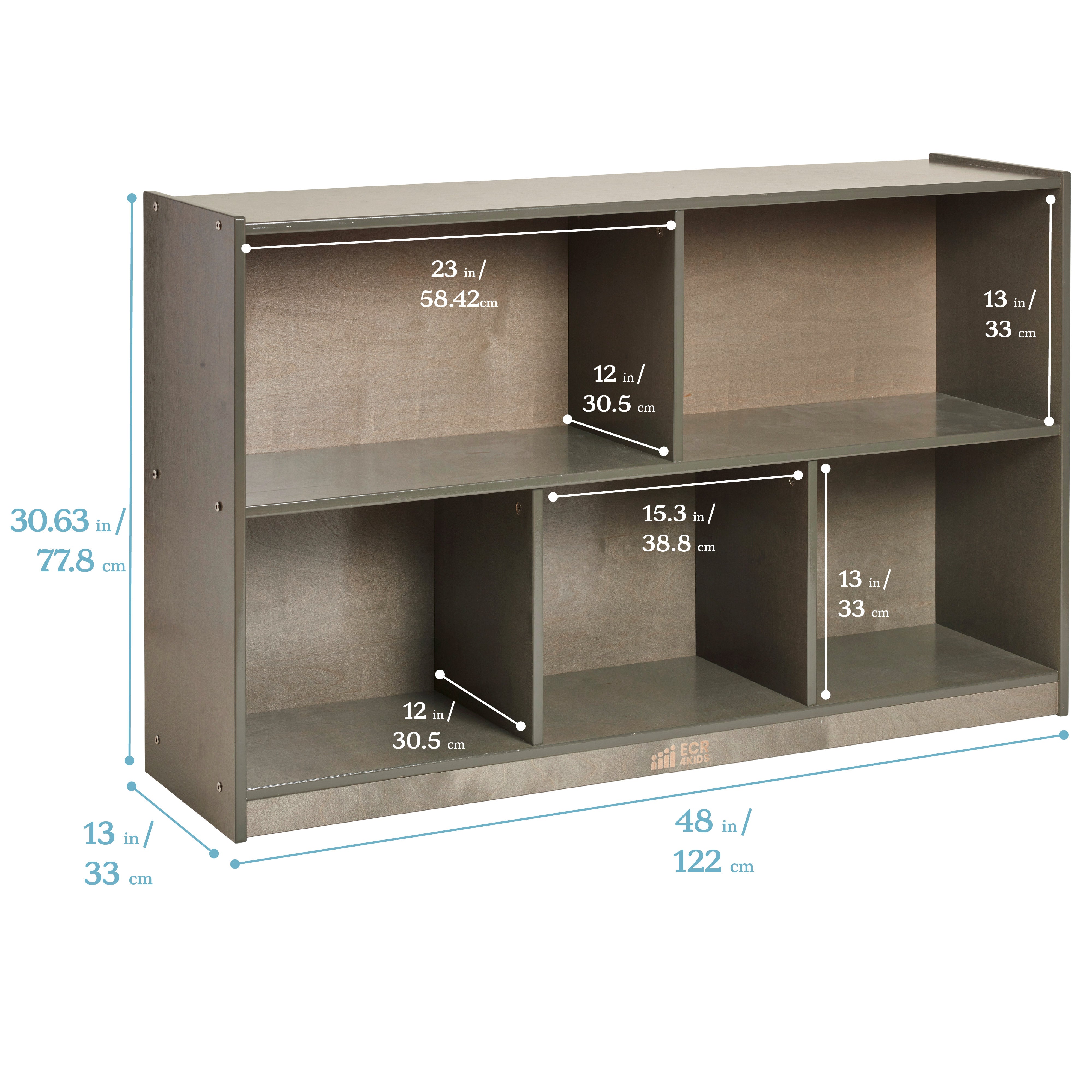 5-Compartment Mobile Storage Cabinet, 30in High