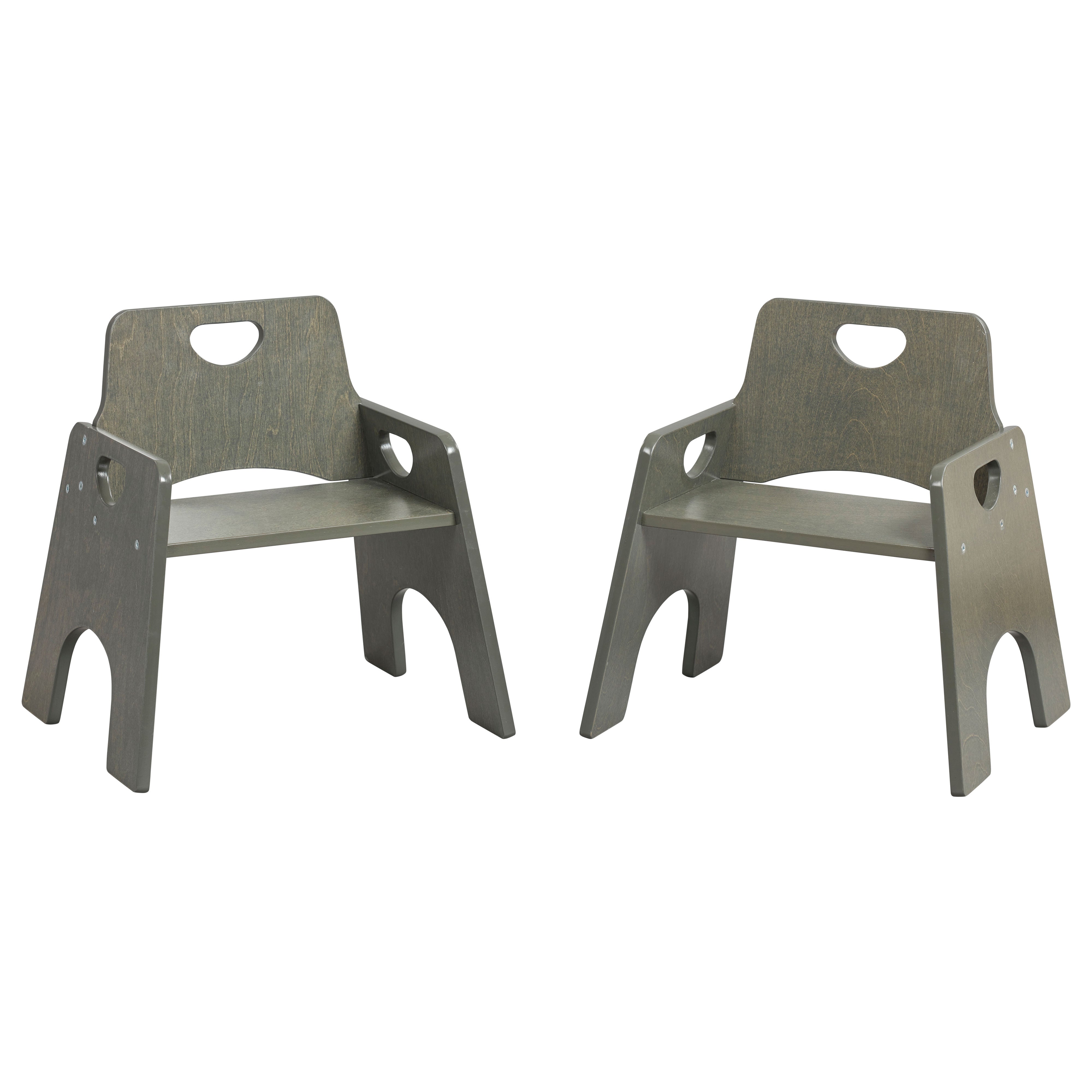 Stackable Wooden Toddler Chair, 10in, 2-Pack