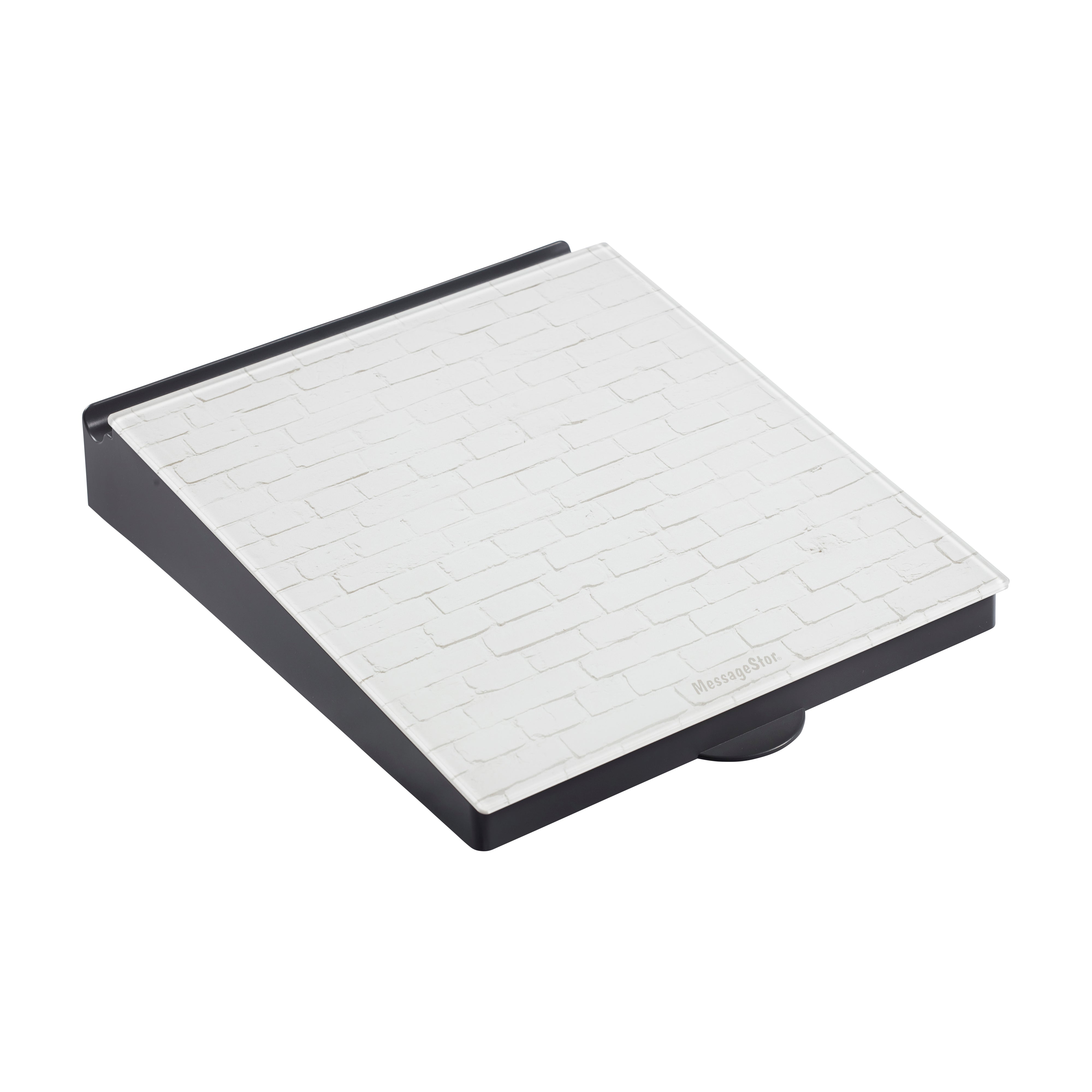 MessageStor Dry-Erase Glass Board Memo Station