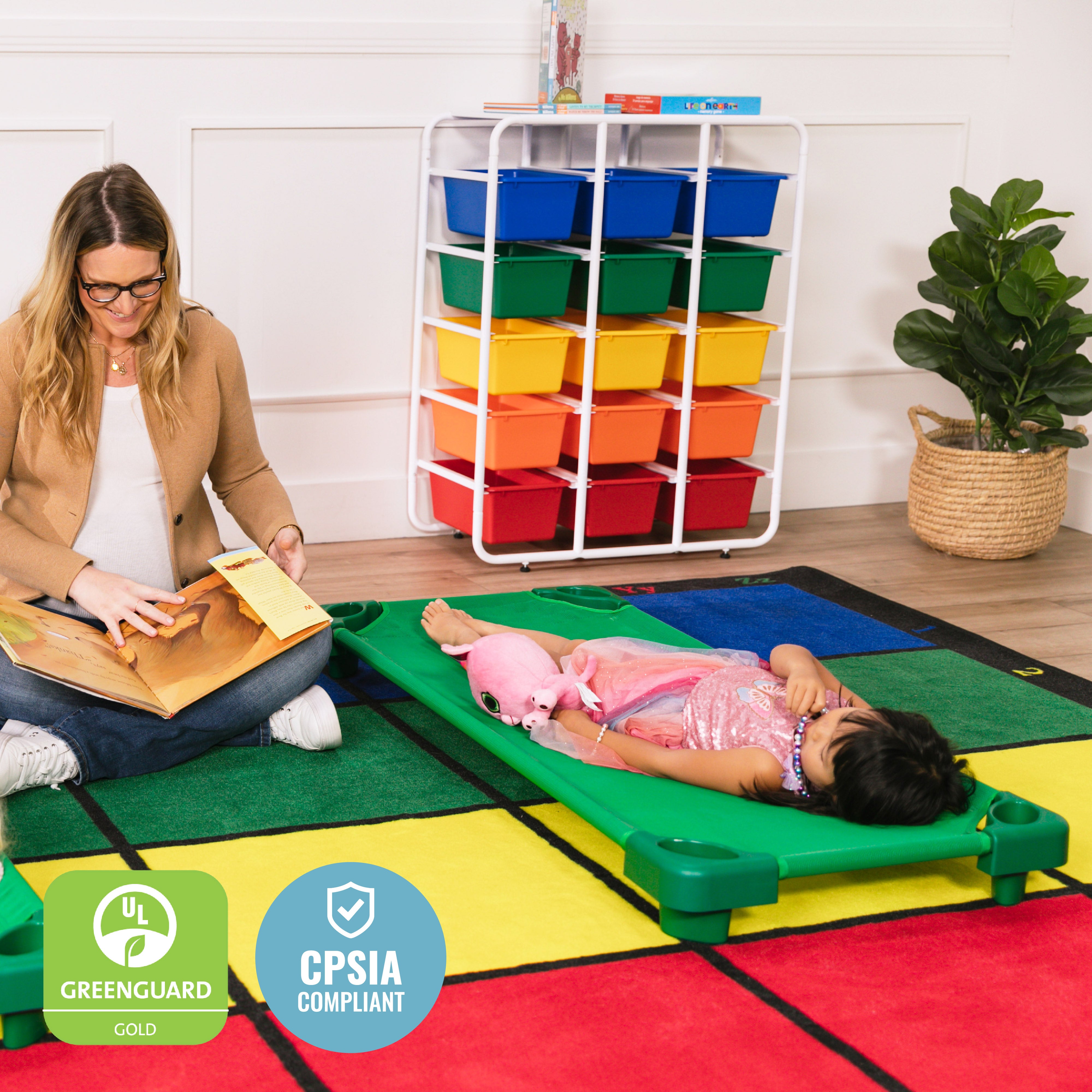 5-Tier Storage Rack with 15 Cubby Bins 5x3