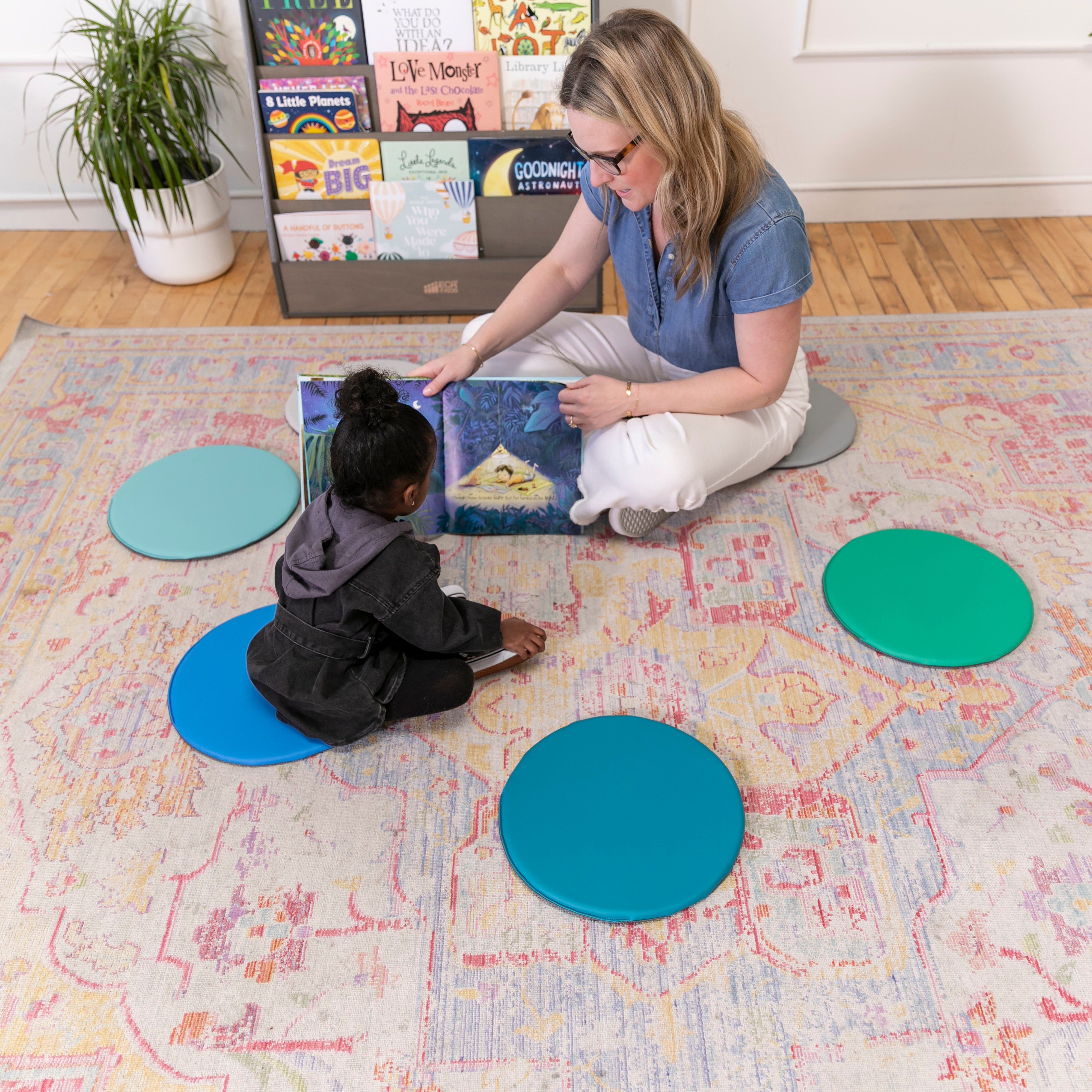 Colorful Floor Pads, Round, 6-Piece