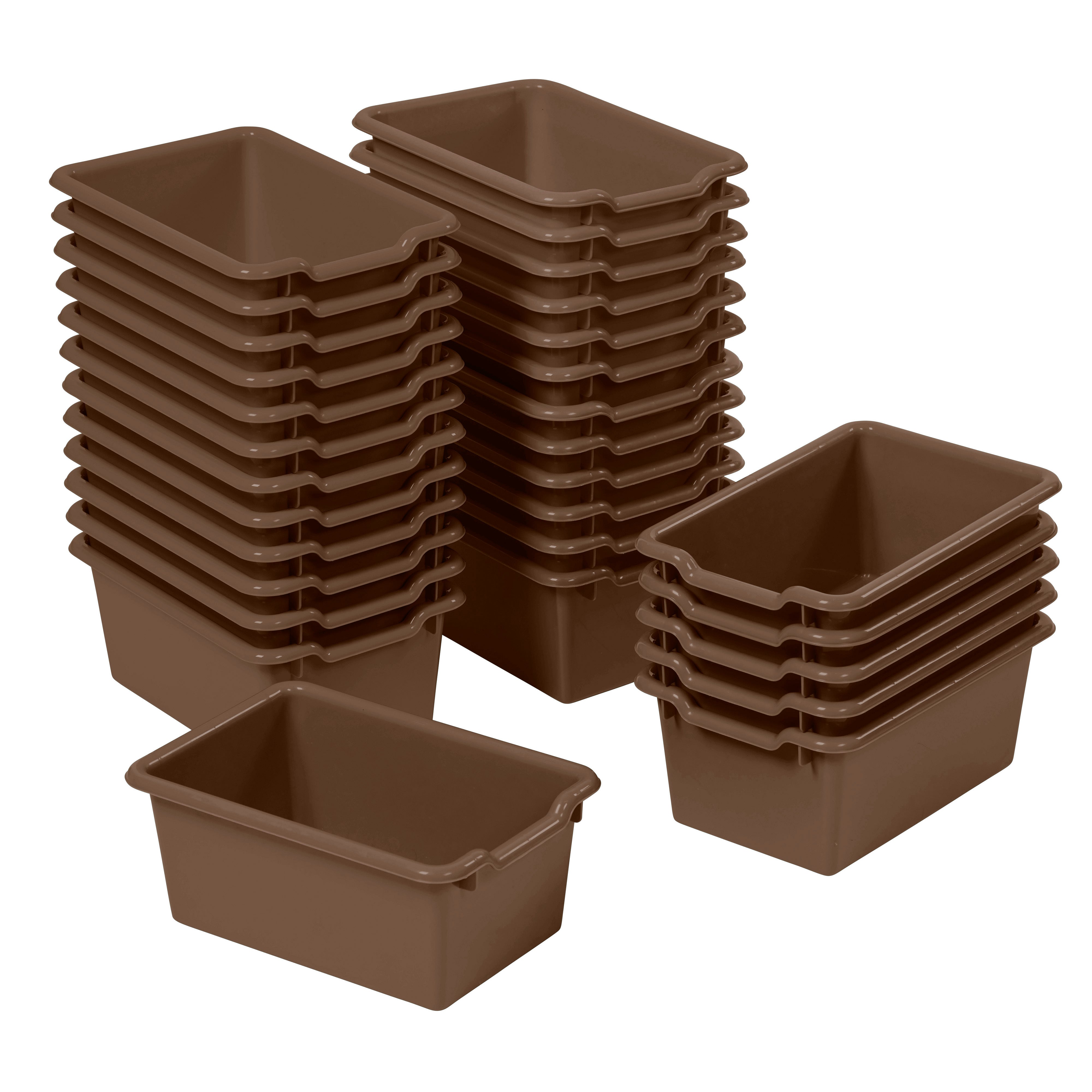 Scoop Front Plastic Storage Bins, 30-Piece