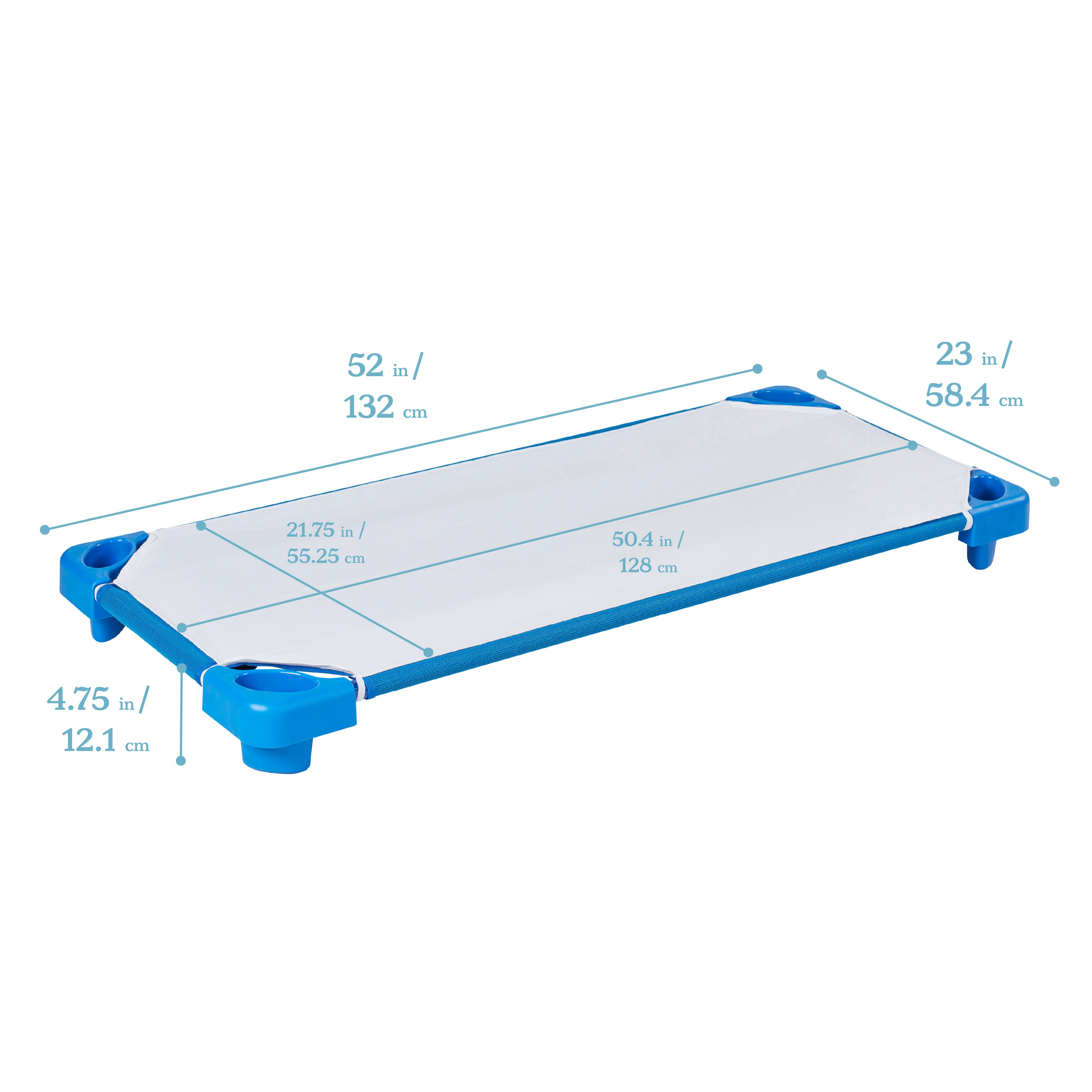 Stackable Kiddie Cot with Sheet, RTA, Standard Size, 6-Pack