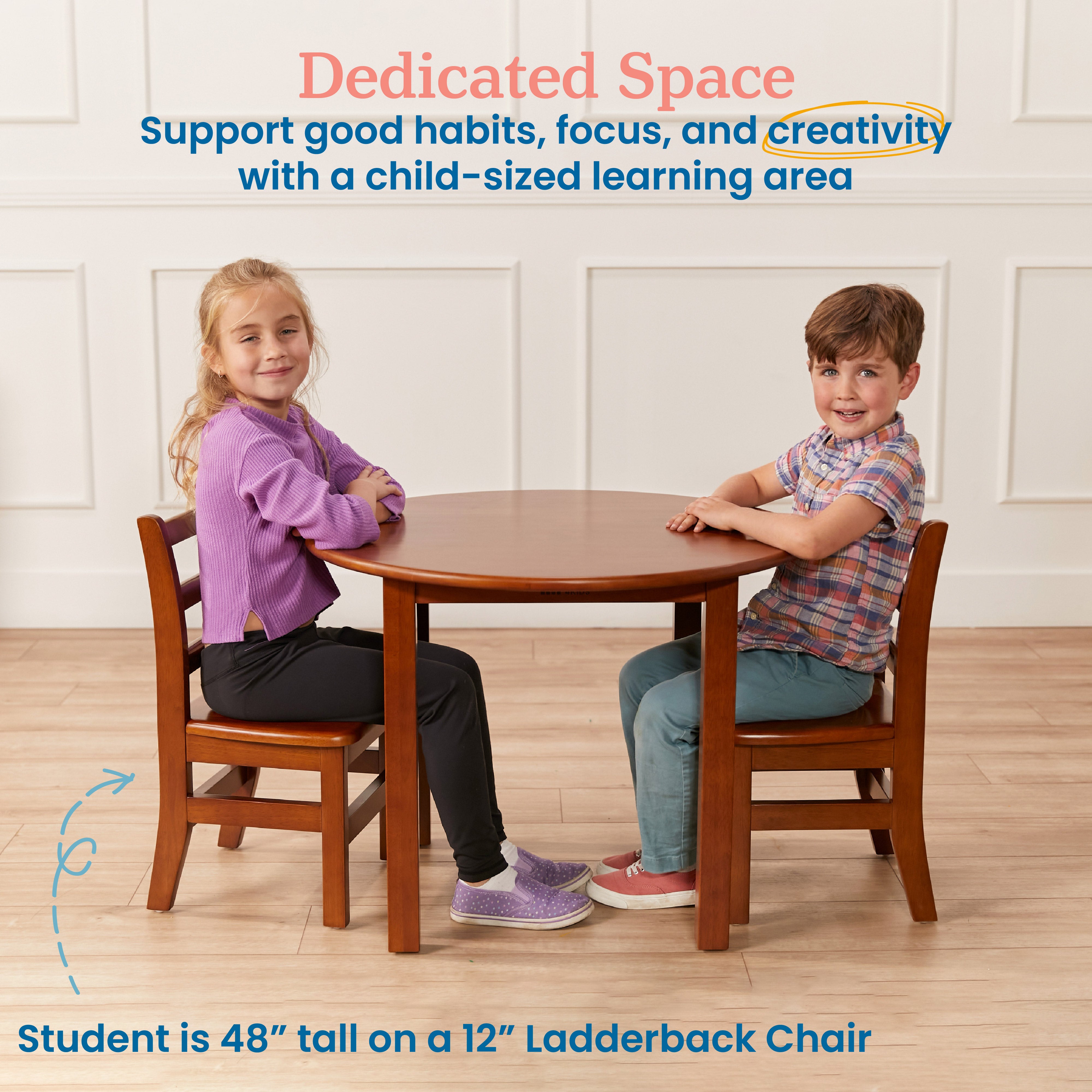 30in D Round Hardwood Table with 22in Legs