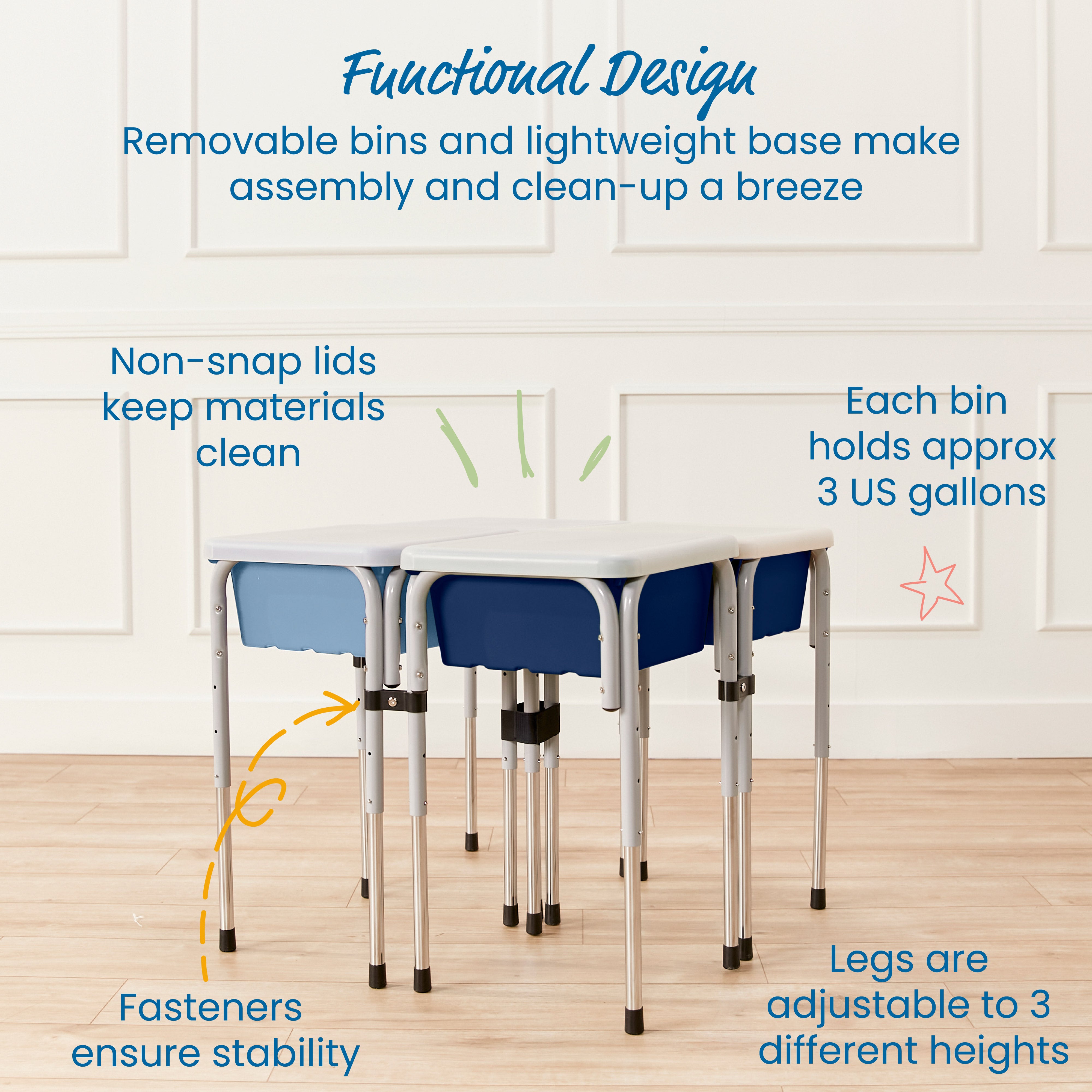 4-Station Sand and Water Adjustable Play Table