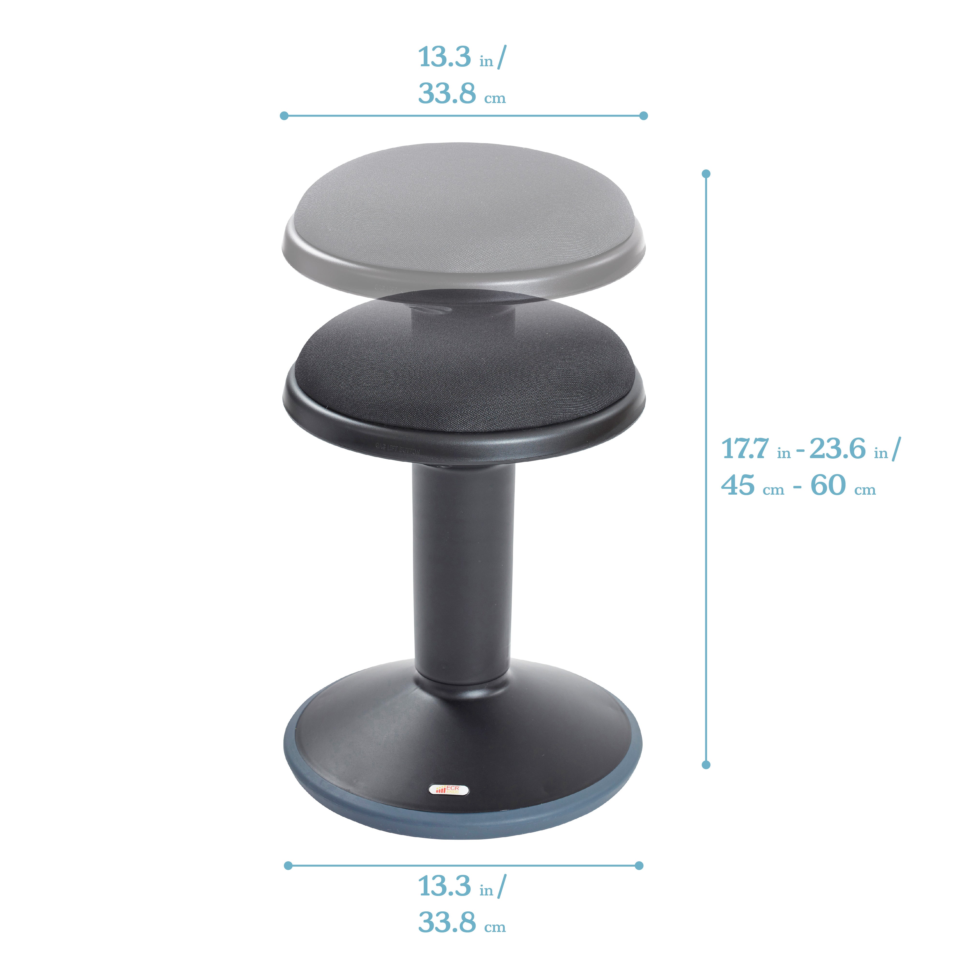 Sitwell Wobble Stool with Cushion, Adjustable Height