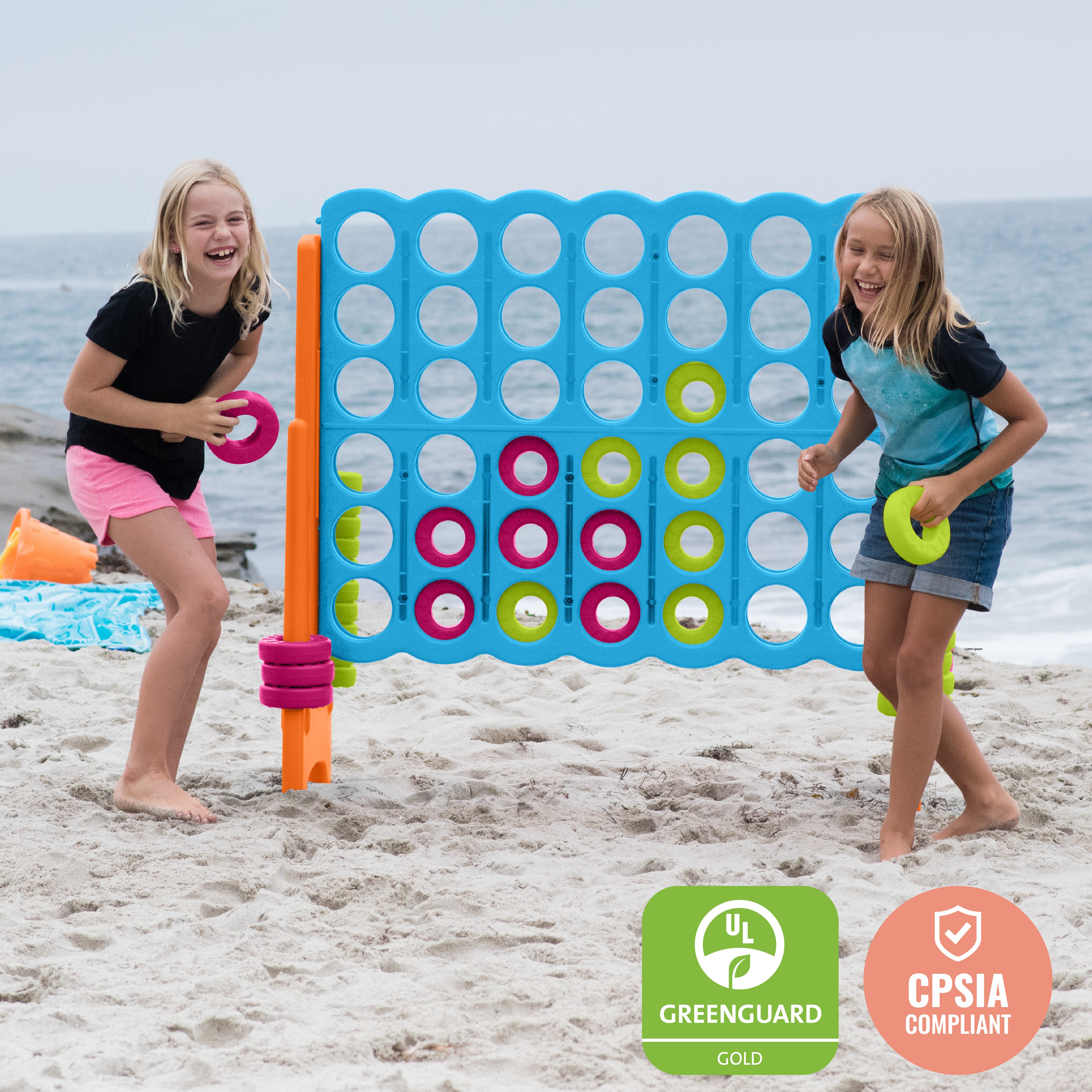 Jumbo 4-To-Score Giant Game with 42 Rings and Reset Sliders