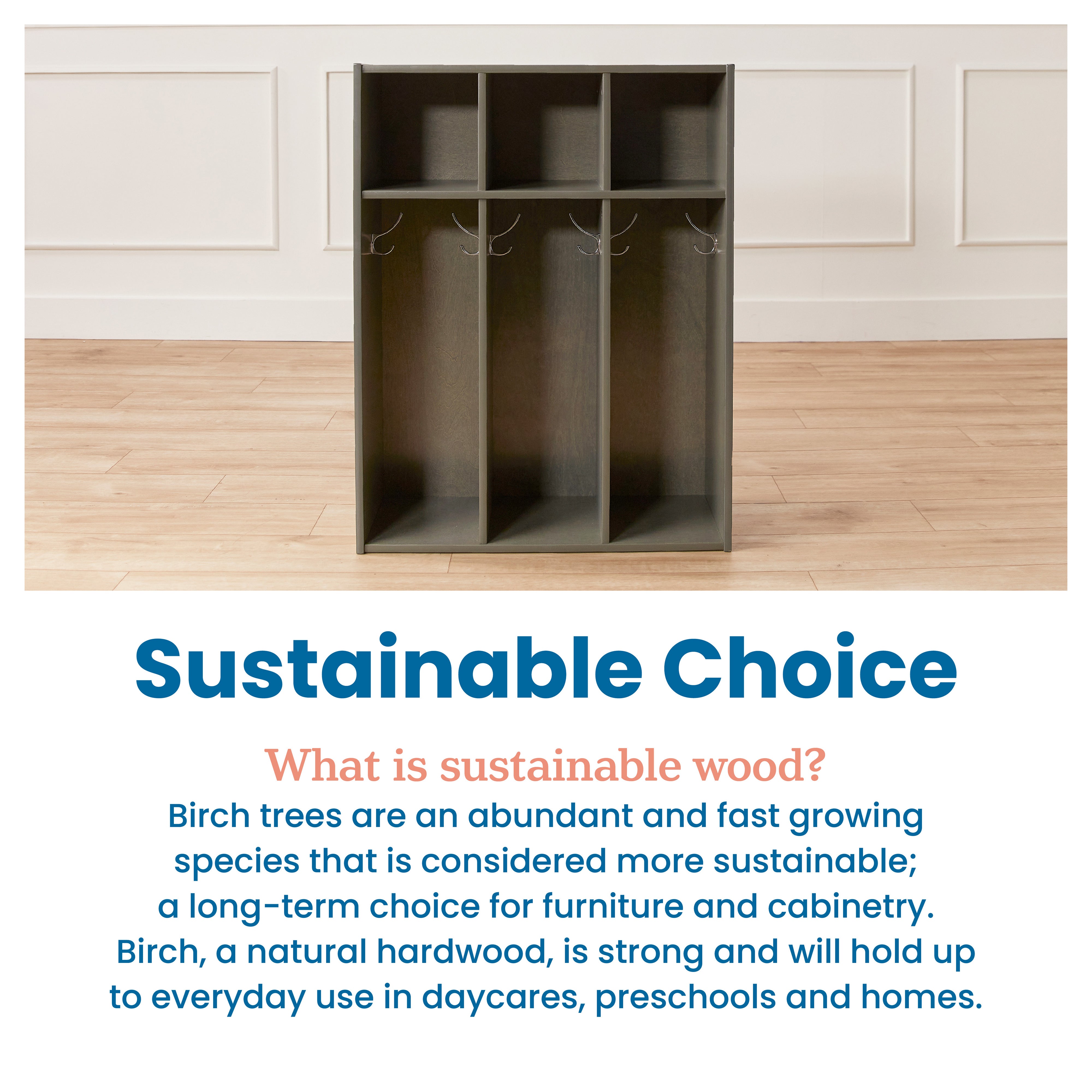 Streamline 3-Section Coat Locker, Toddler Size