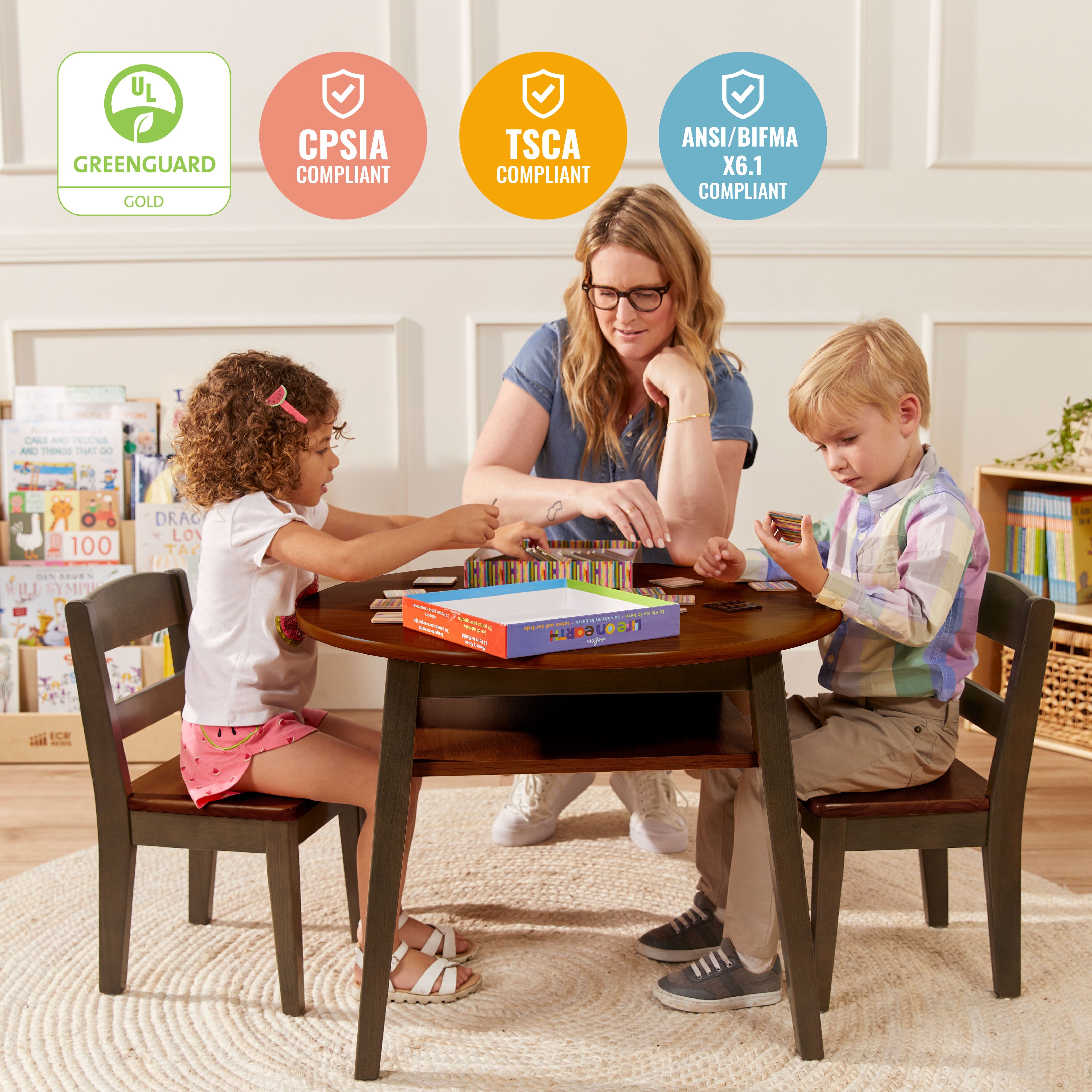 Hideaway Table and Chair Set, 3-Piece