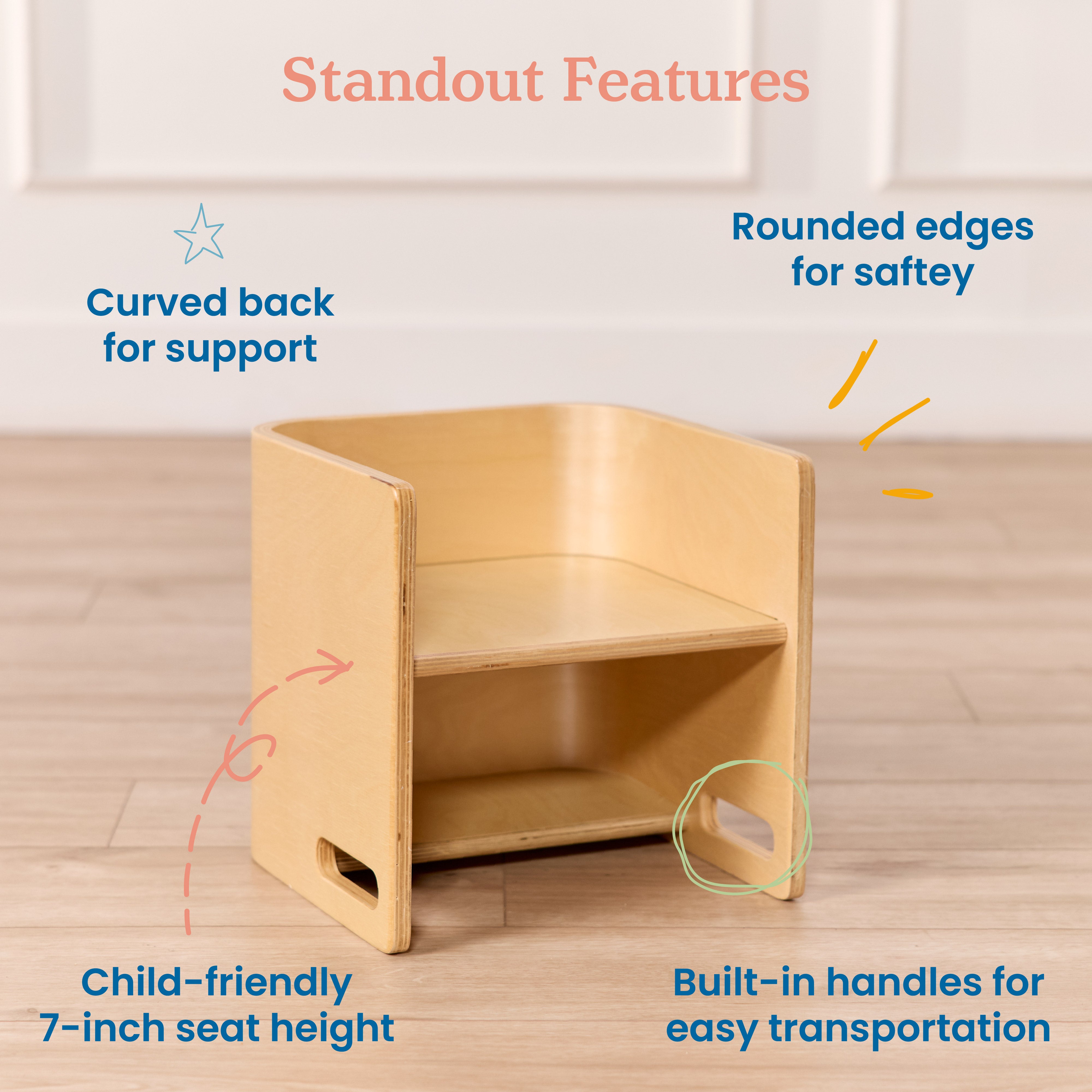 Bentwood Multipurpose Cube Chair