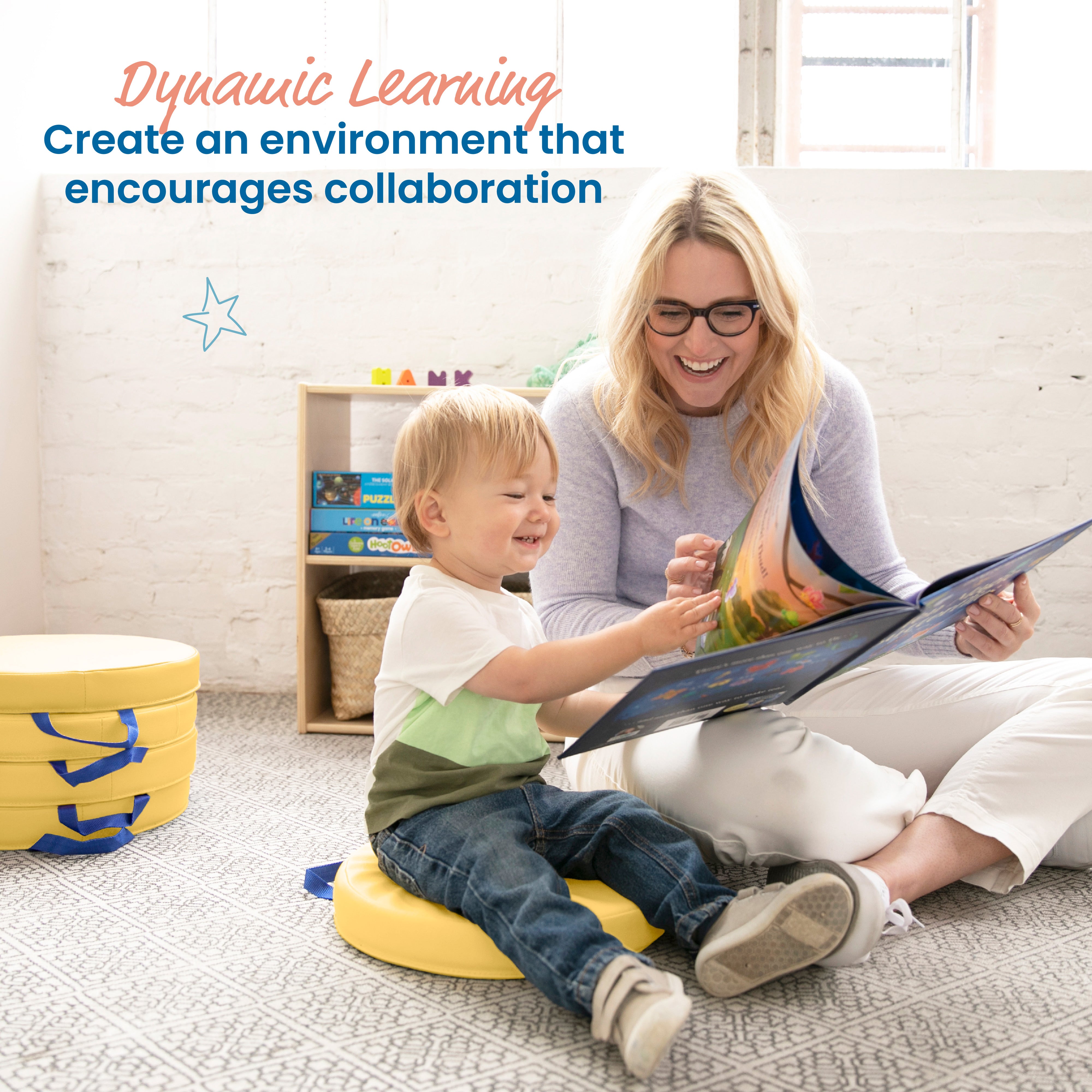 Floor Cushions, Round, Flexible Seating, 6-Piece