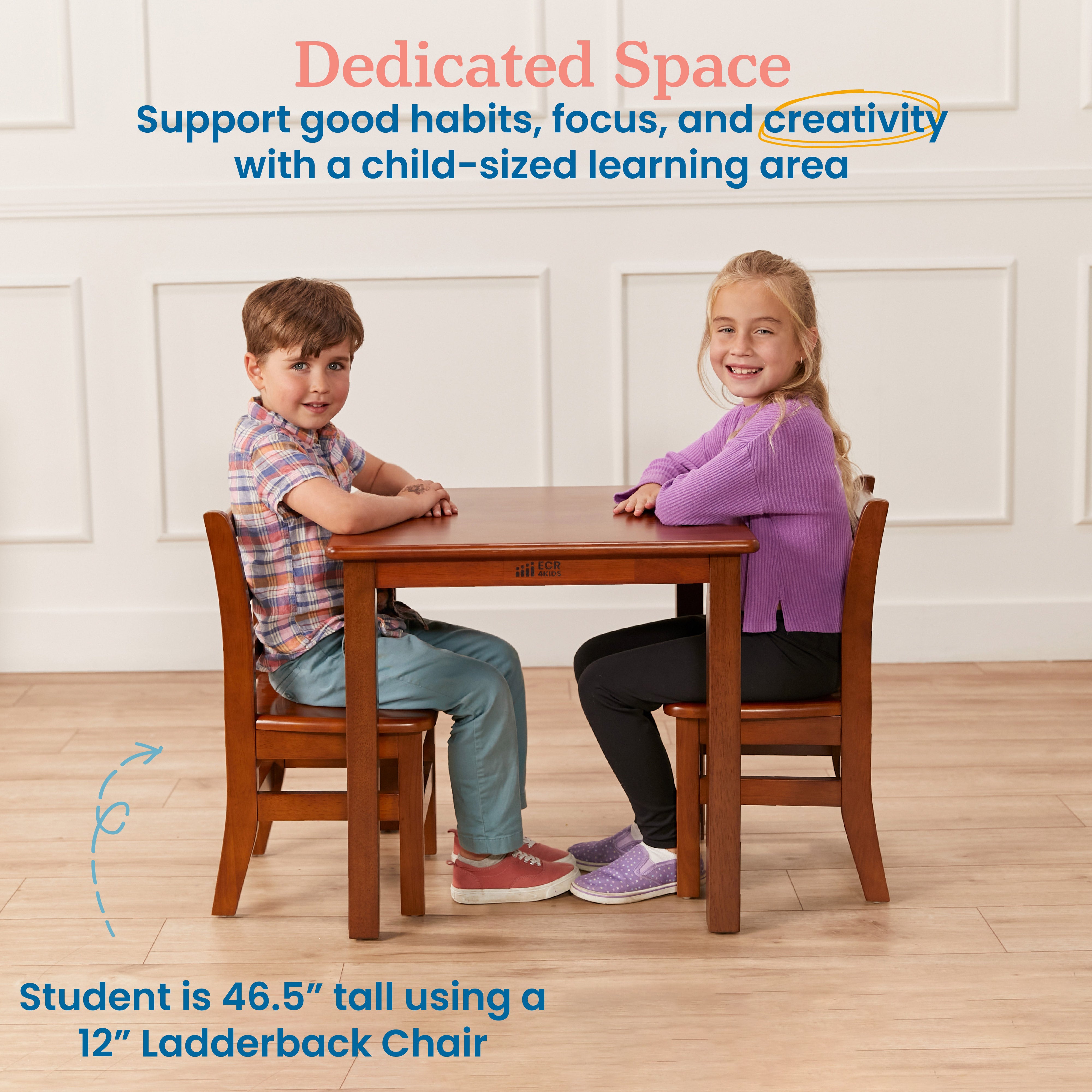 24in Square Hardwood Table with 22in Legs